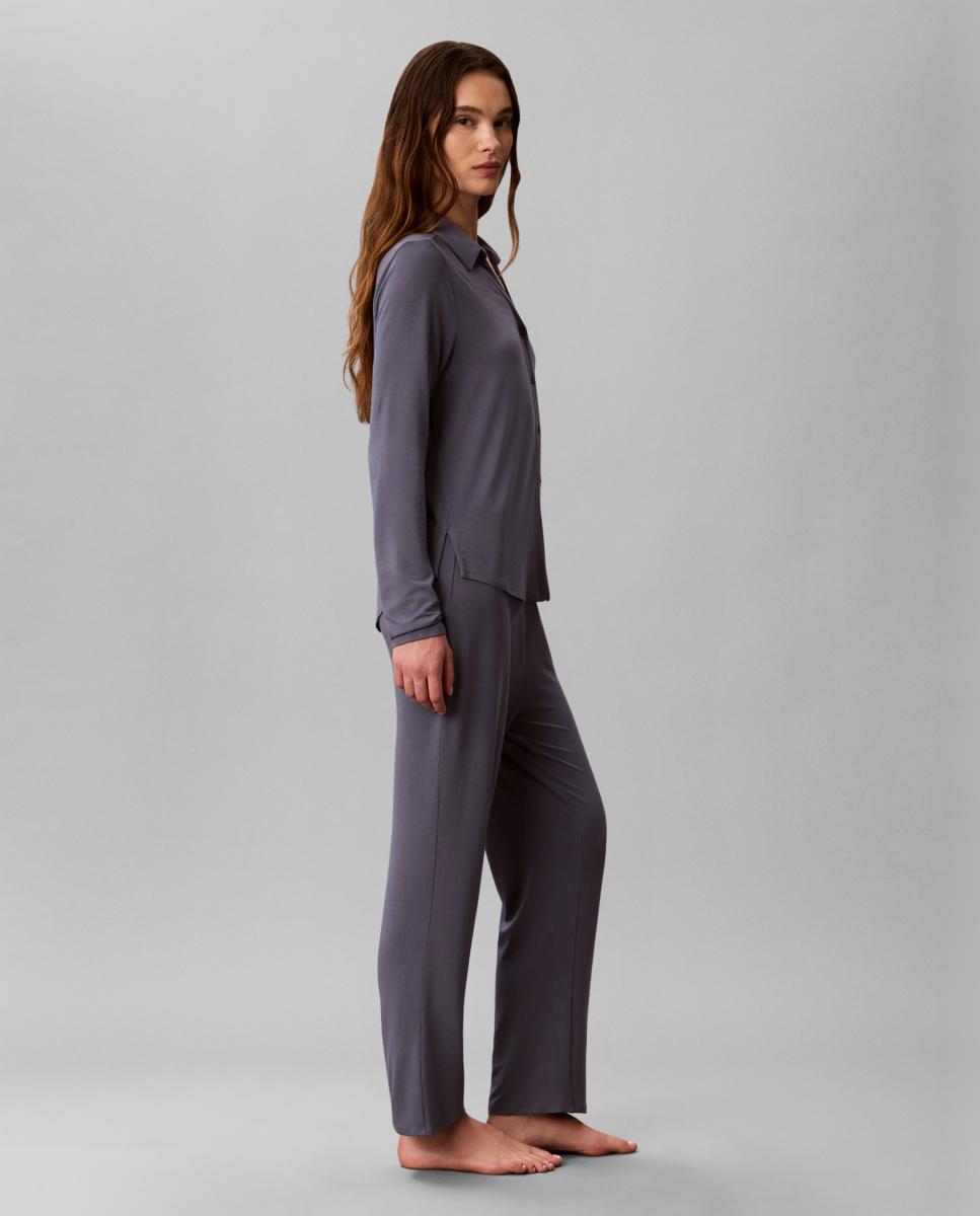 Set pijama de camisa y pantalón - Calvin Klein - Azul oscuro Azul oscuro-5