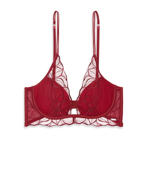 Imagem 0 de Soutien de Copa Moldada CK Black Floral Lace