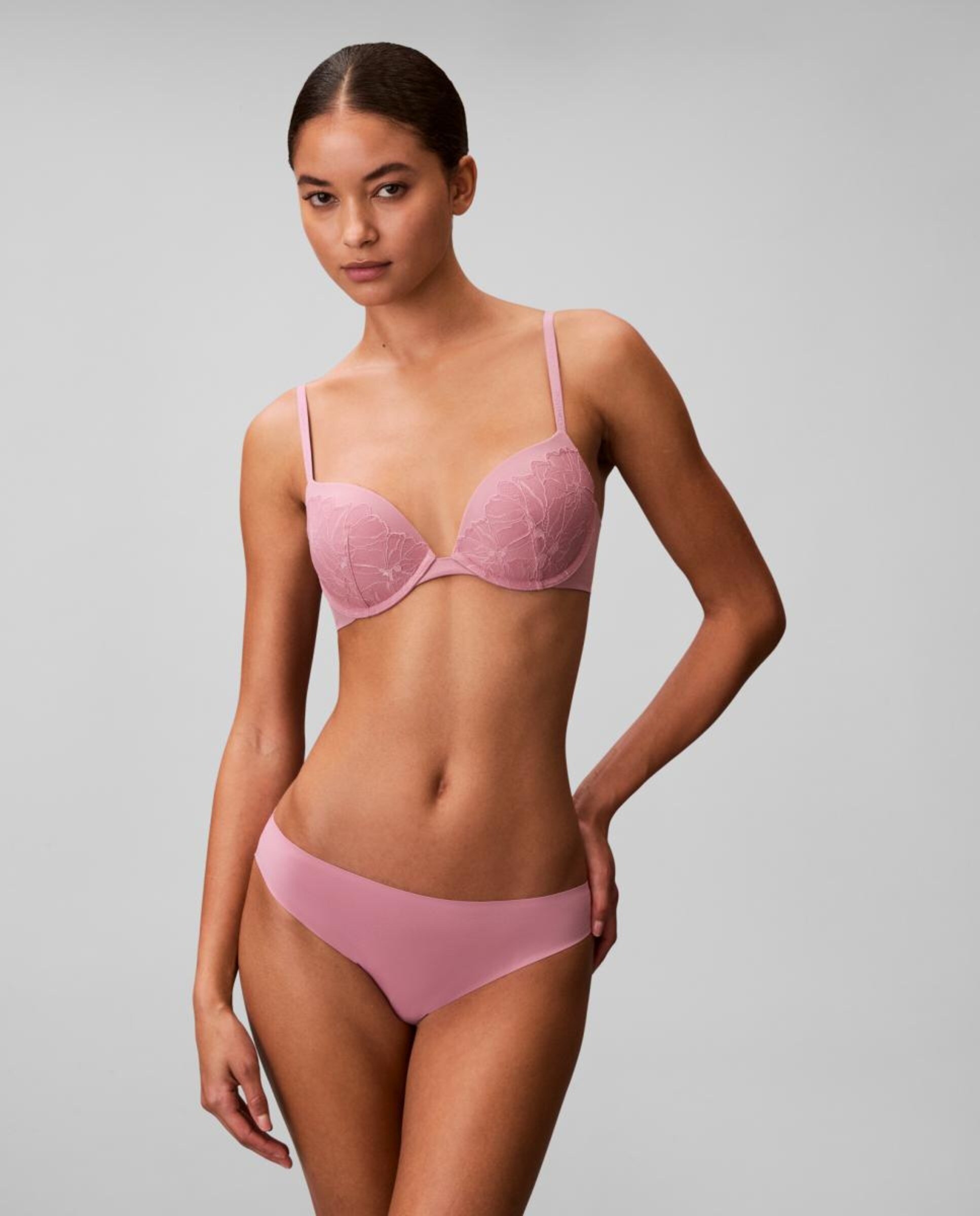 Soutien Decotado com Push-Up Perfectly Fit Lace Rosa-2