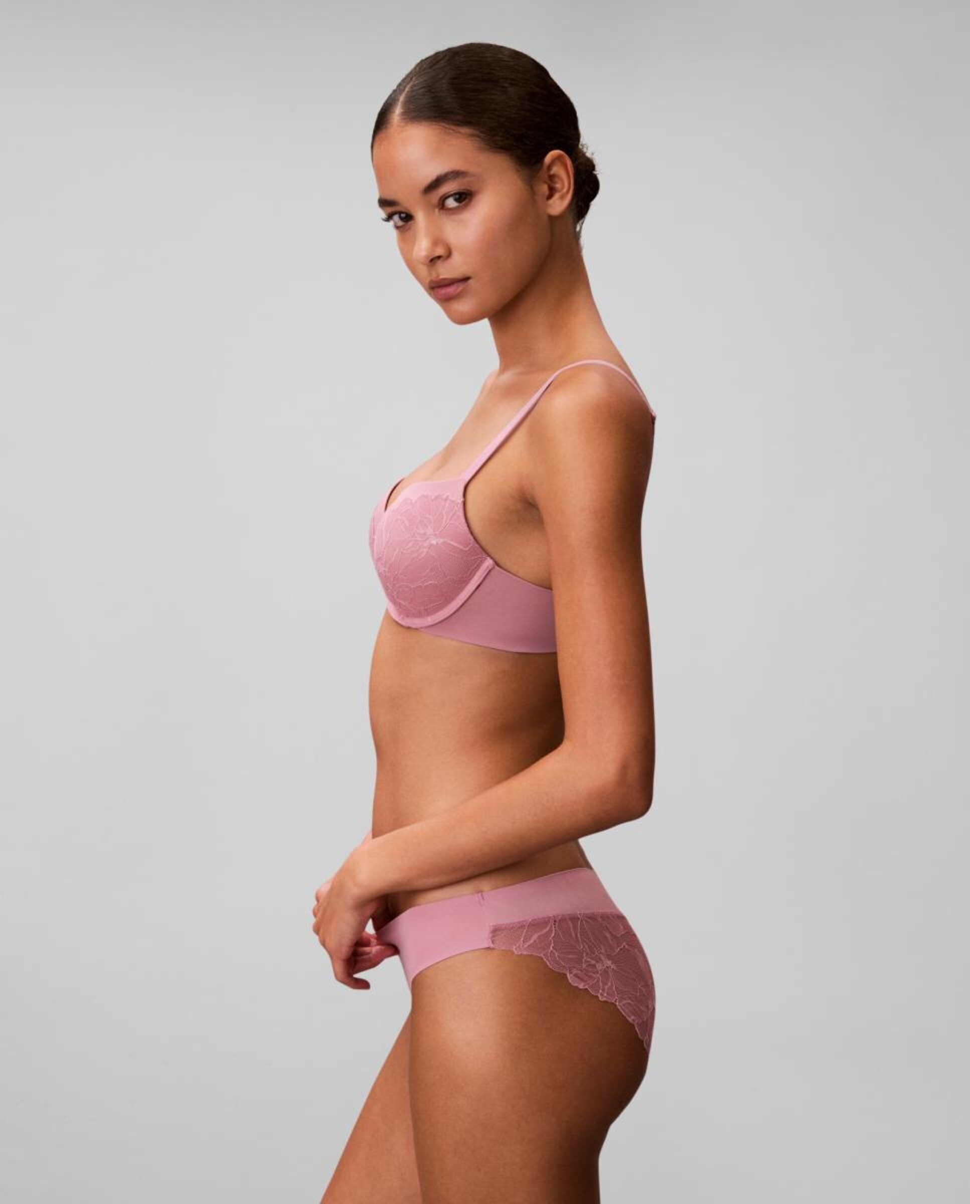 Soutien Decotado com Push-Up Perfectly Fit Lace Rosa-4