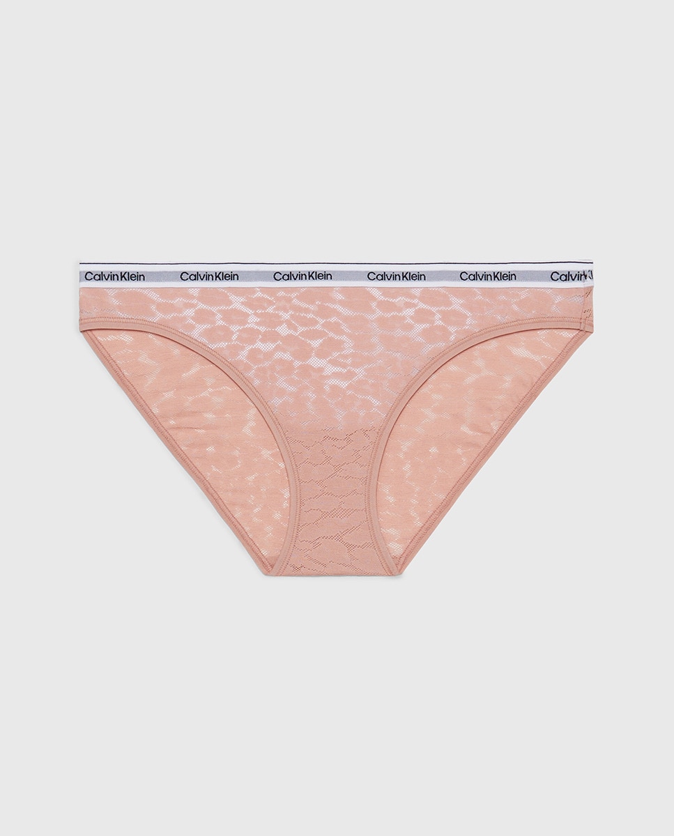 Cueca Clássica - Modern Logo W/ Lace Rosa-4