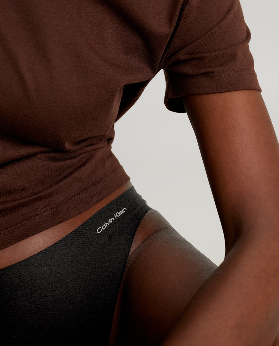 Cueca Clássica - Invisibles Cotton Preto-3