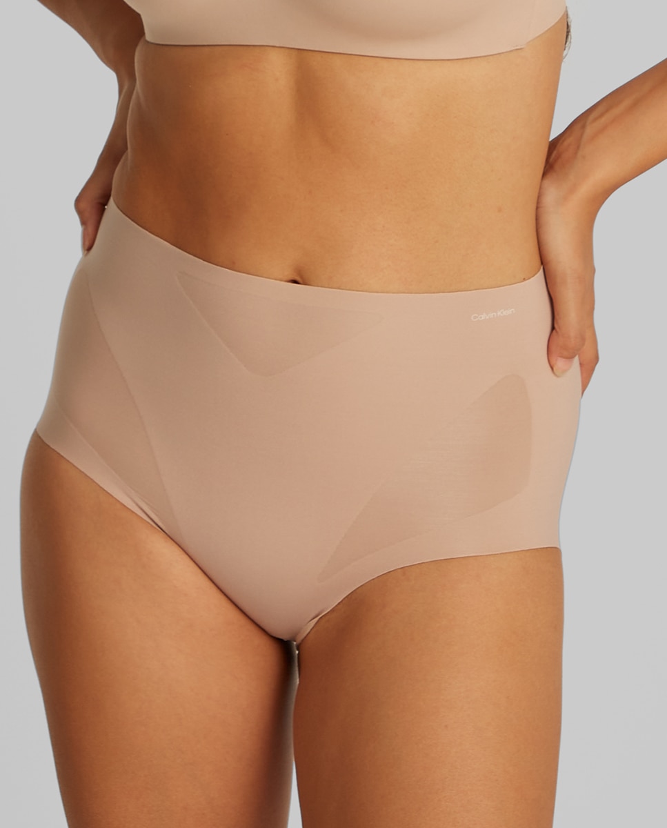 Cueca de Cintura Subida Moldadora Stay Put Mesh Bege-1