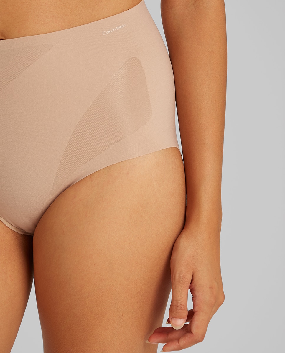 Cueca de Cintura Subida Moldadora Stay Put Mesh Bege-3