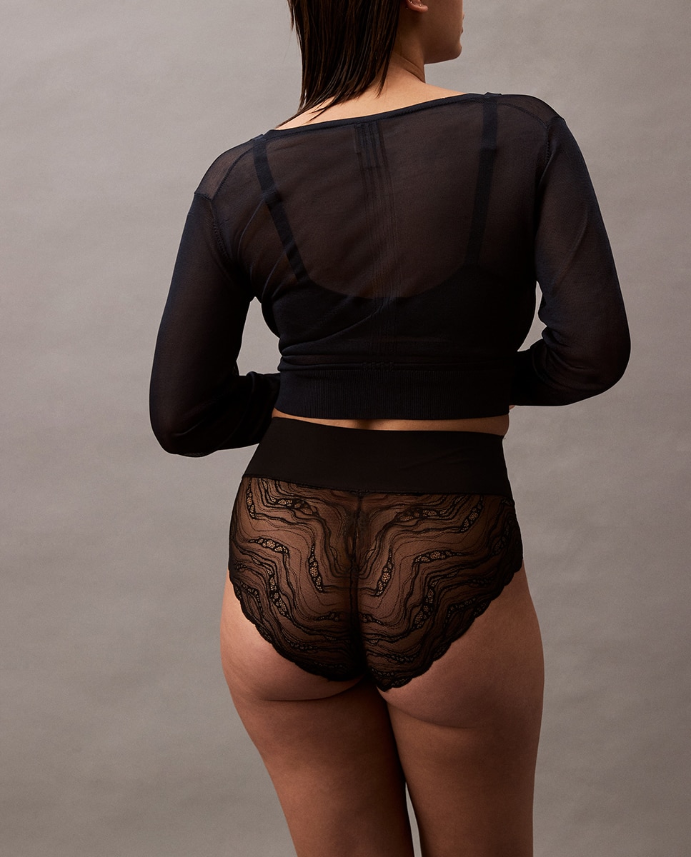 Cueca Culotte Individual Sensual Stretch Lace Preto-5