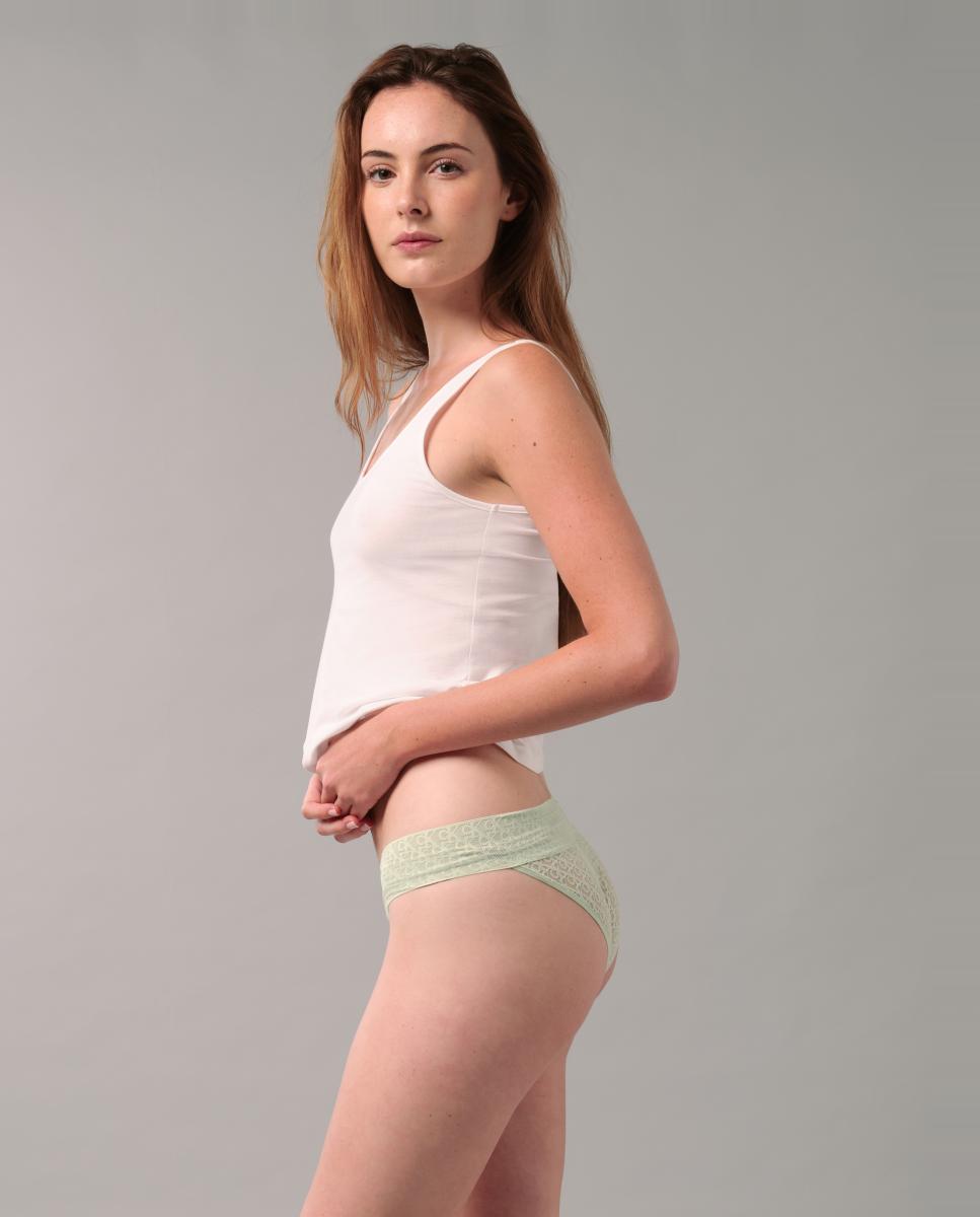 Cueca de Cintura Baixa Icon Logo Lace Verde-4