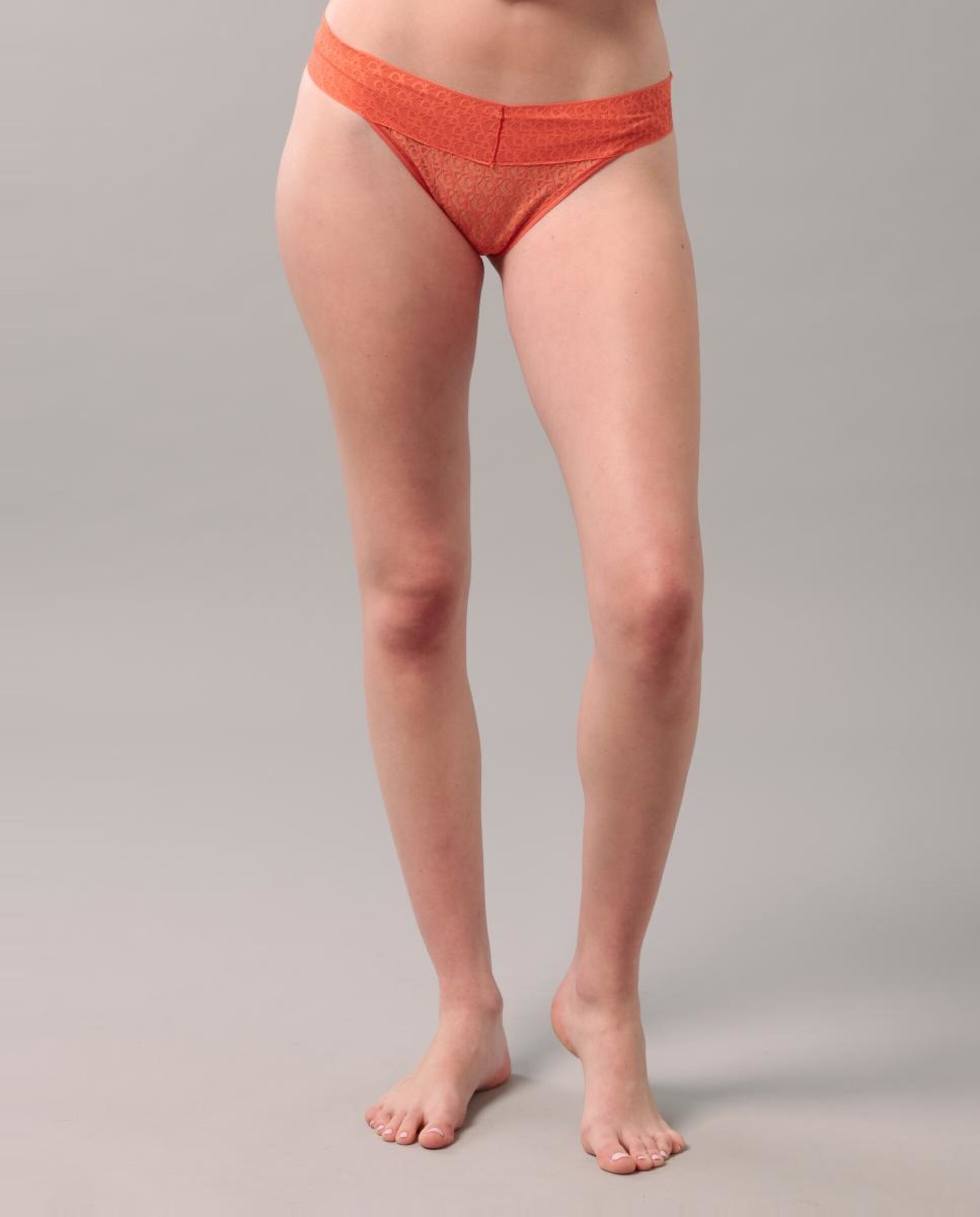 Cueca de Cintura Baixa Icon Logo Lace Laranja-2