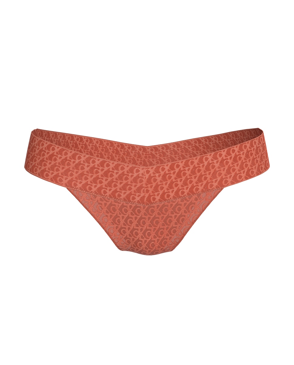 Cueca de Cintura Baixa Icon Logo Lace Laranja-9