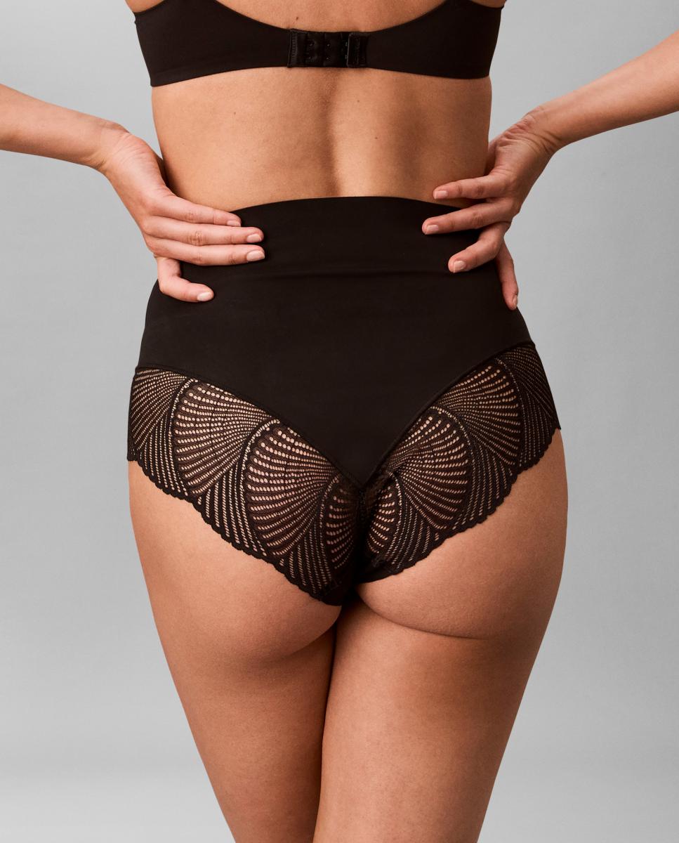 Cueca Adelgaçante de Cintura Subida Individual Preto-2