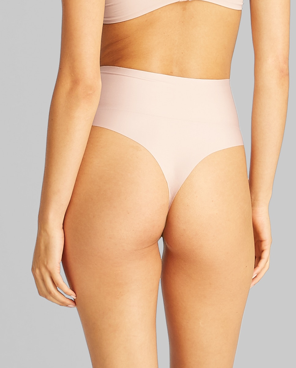 Tanga de Cintura Subida Moldadora Second Skin Smoothing Bege-2