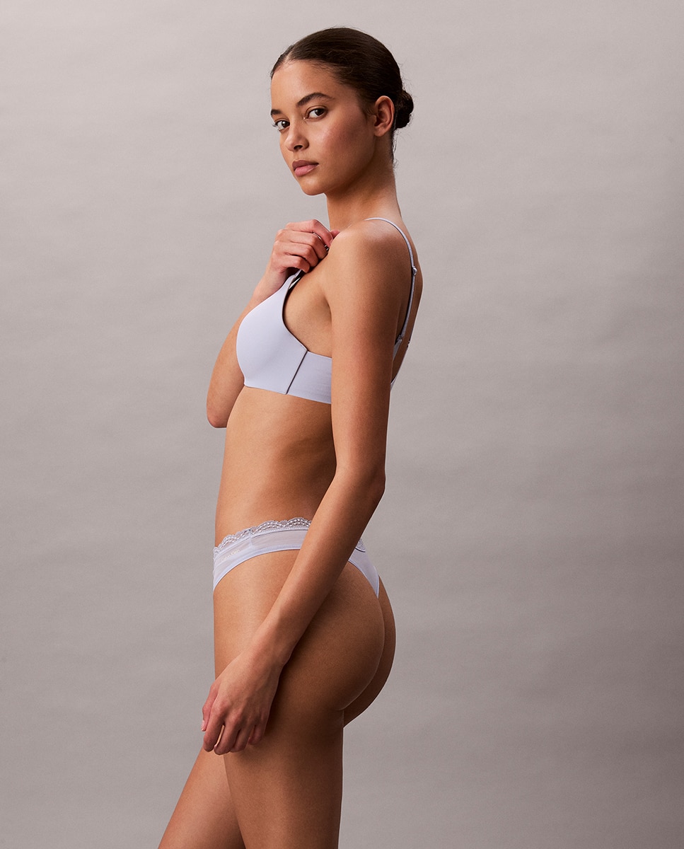 Tanga Individual Microfiber Stretch With Lace Azul-6