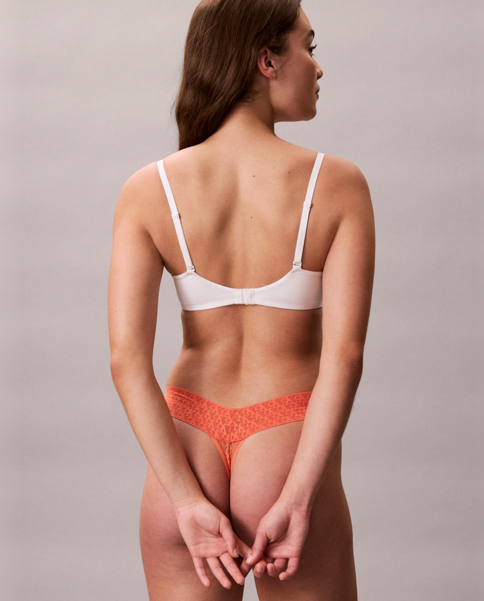 Tanga de Cintura Baixa Icon Logo Lace Laranja-4