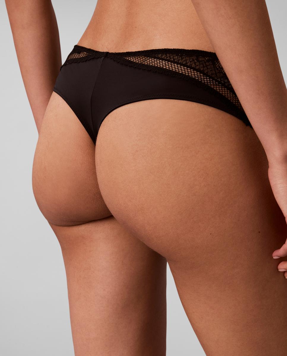 Tanga Individual com Renda Preto-4
