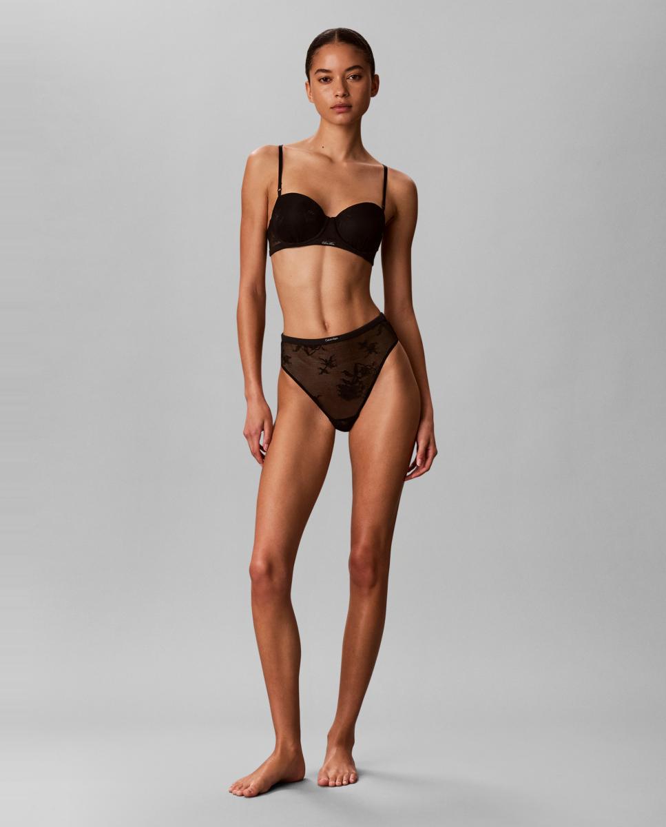 Tanga de Cintura Subida com Renda Preto-7