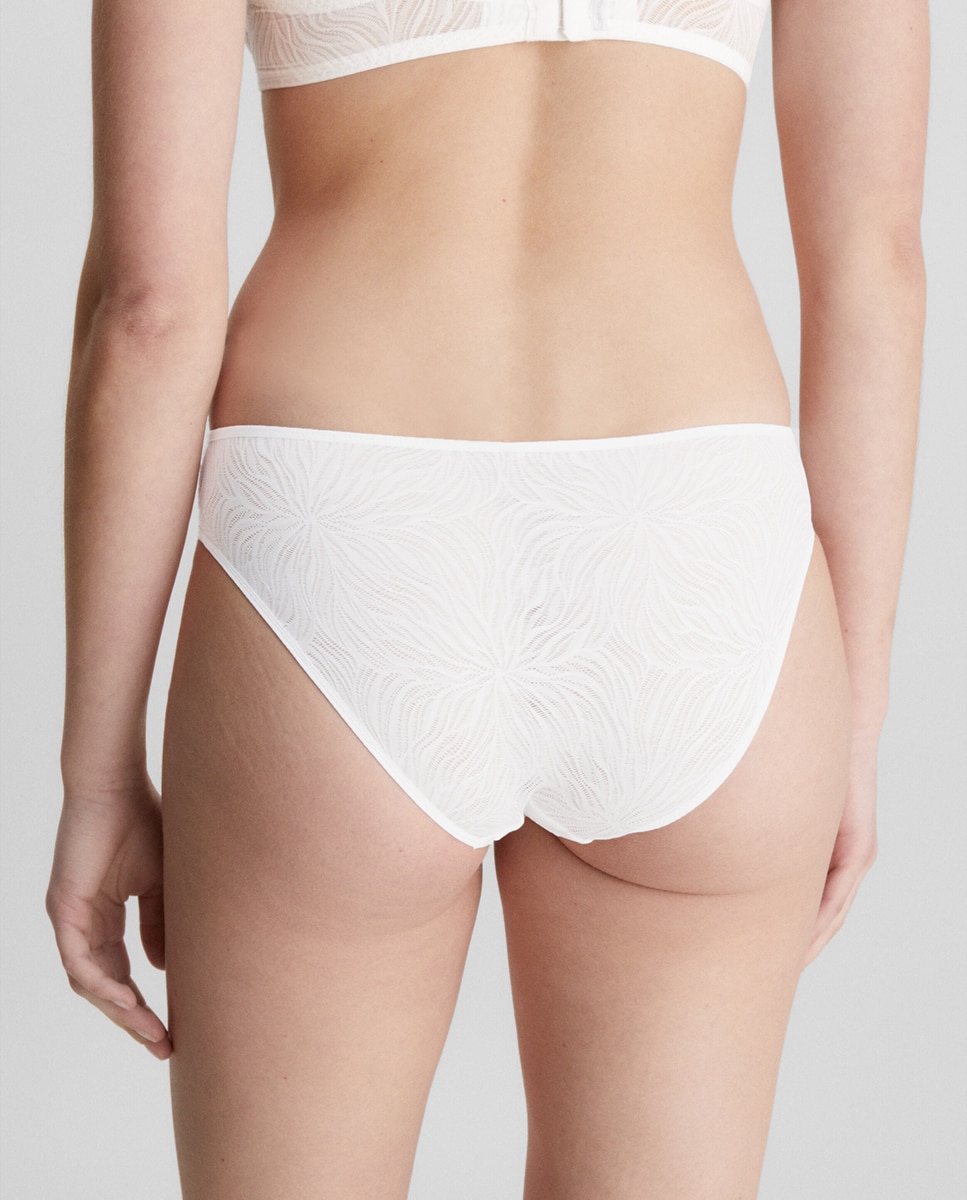 Braga clásica - Calvin Klein - Sheer Marq Lace - Negro Blanco-2