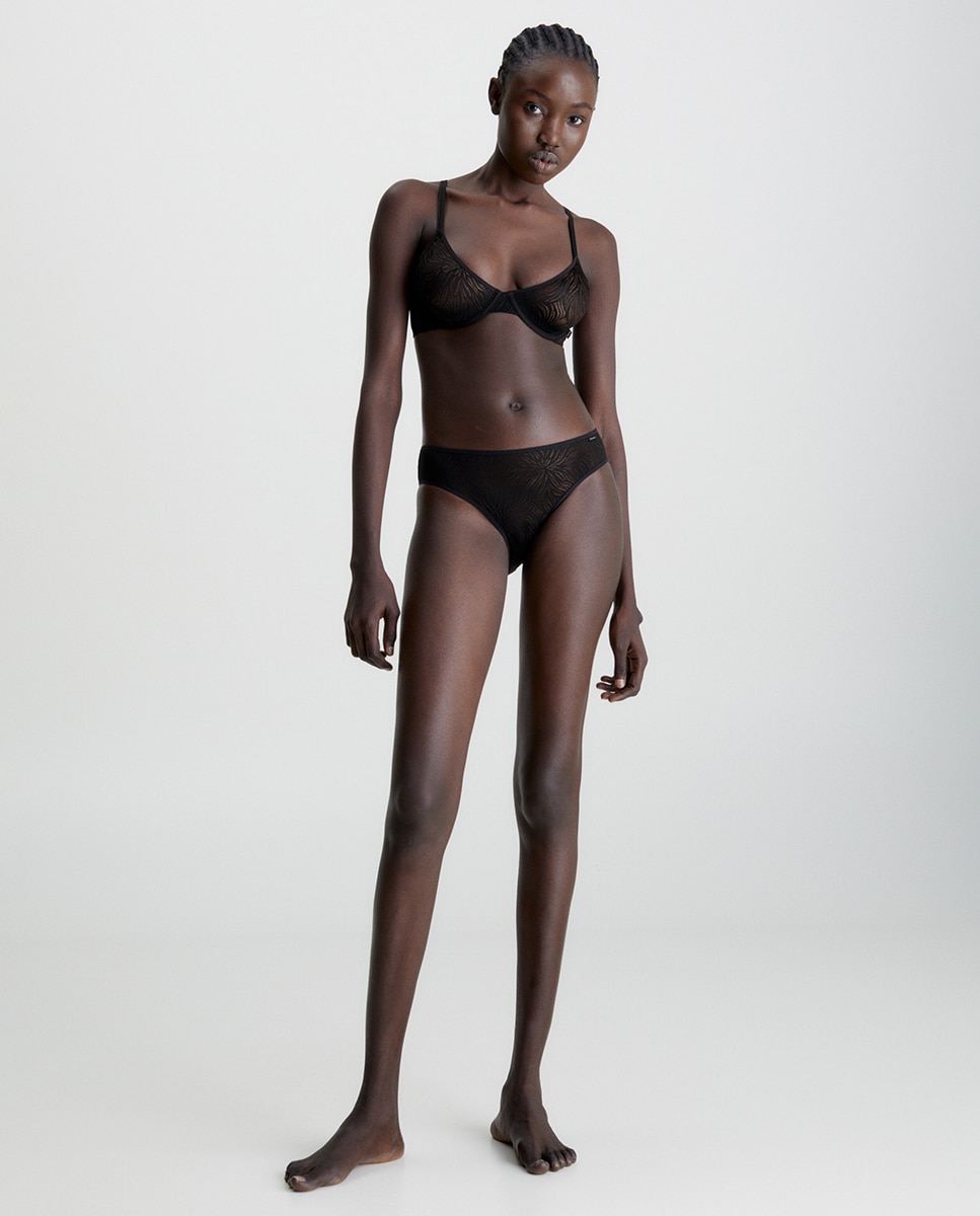 Cueca Clássica - Sheer Marq Lace Preto-1