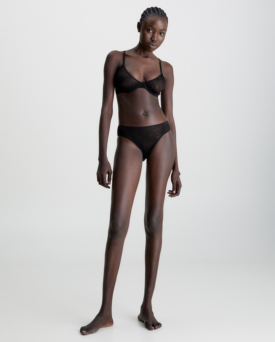 Cueca Clássica - Sheer Marq Lace Preto-5