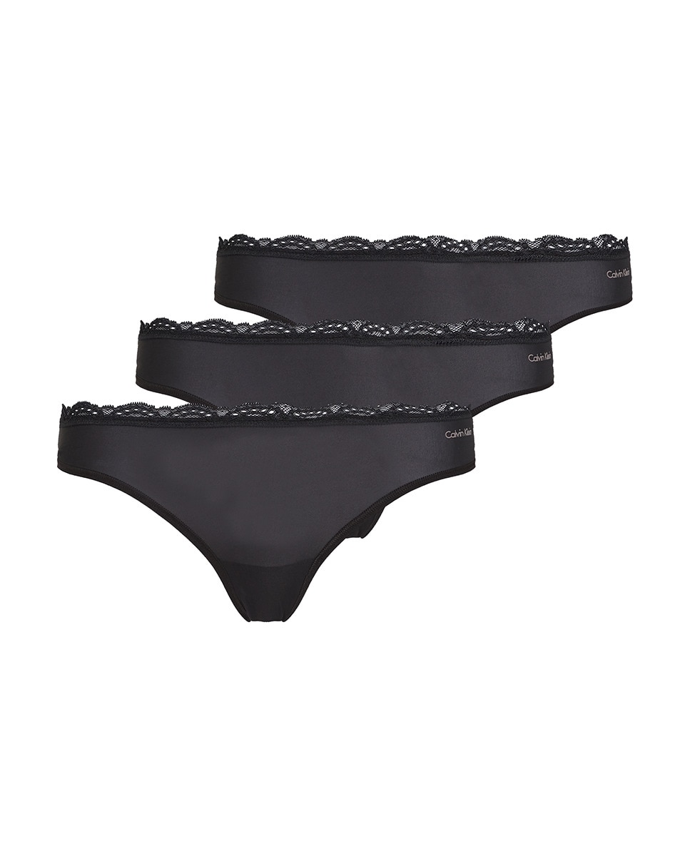 Pack de 3 Tangas MF Stretch W Lace Preto-5