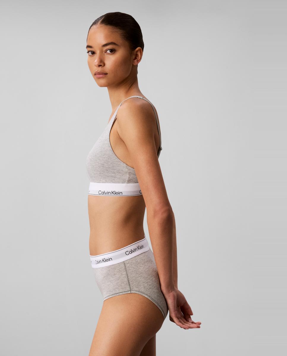 Cueca Culotte de Cintura Subida Individual Cinzento-5