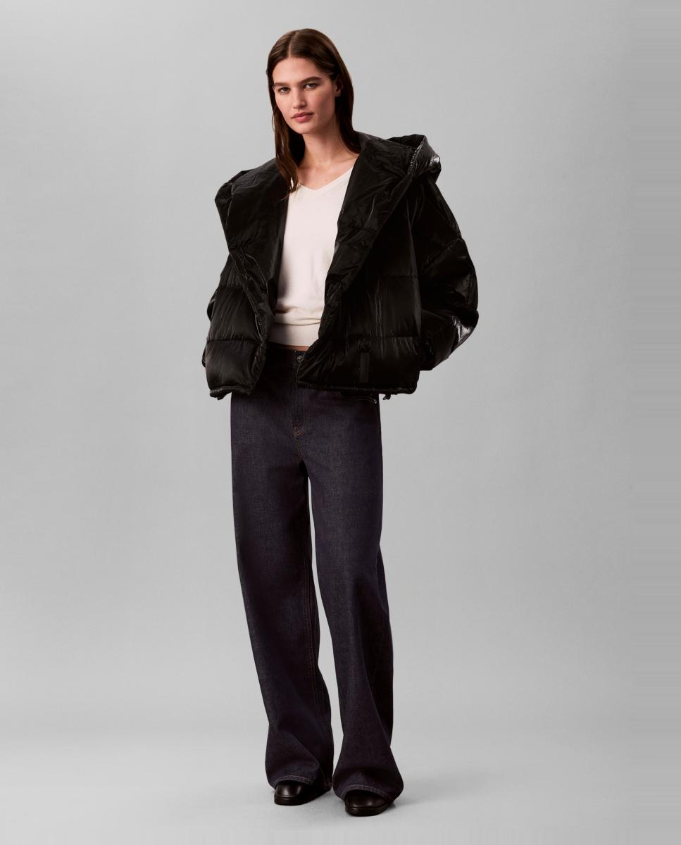 Imagen 0 de Chaqueta plumas brillante Negro