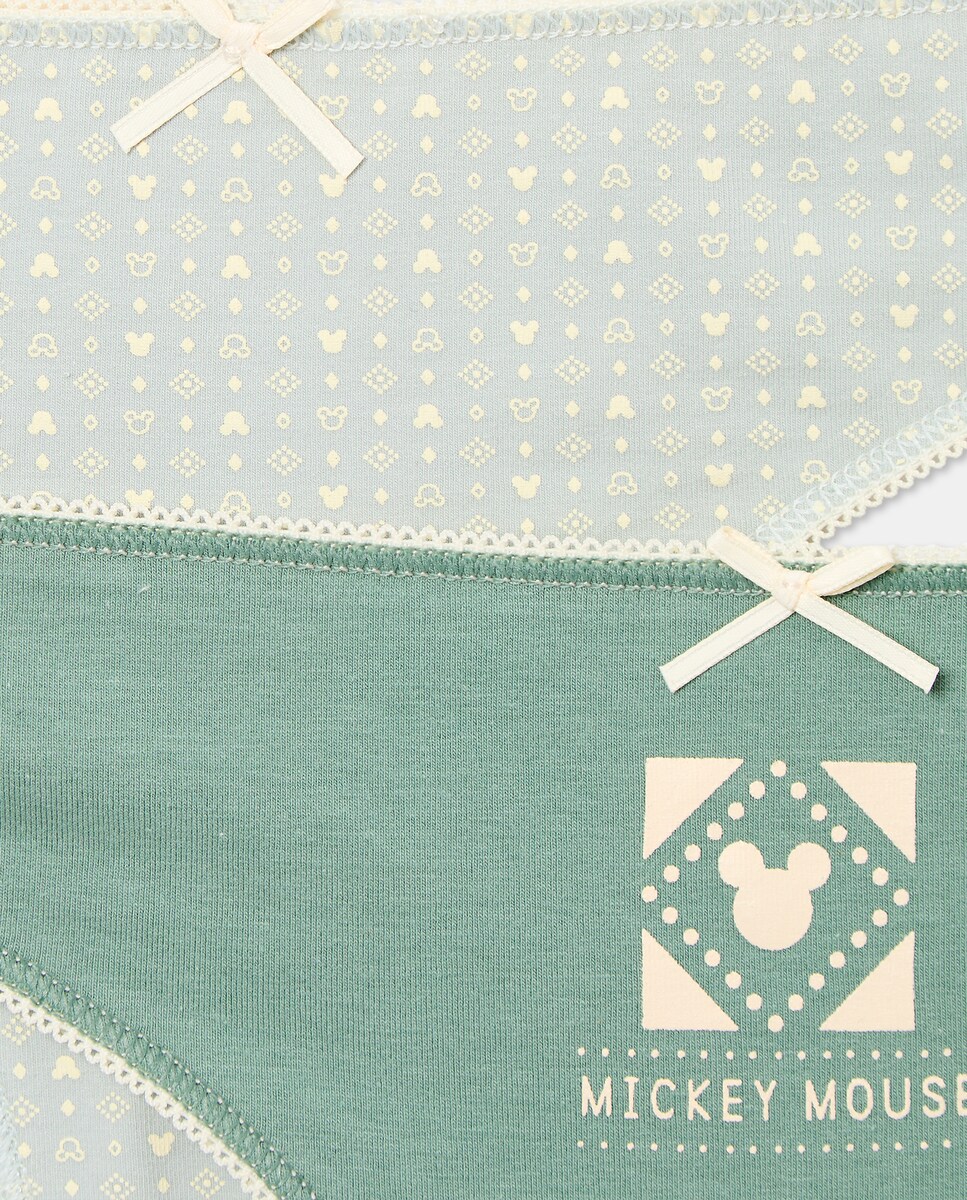 Pack de 4 Tangas com Estampado do Mickey 580 Musgo-4