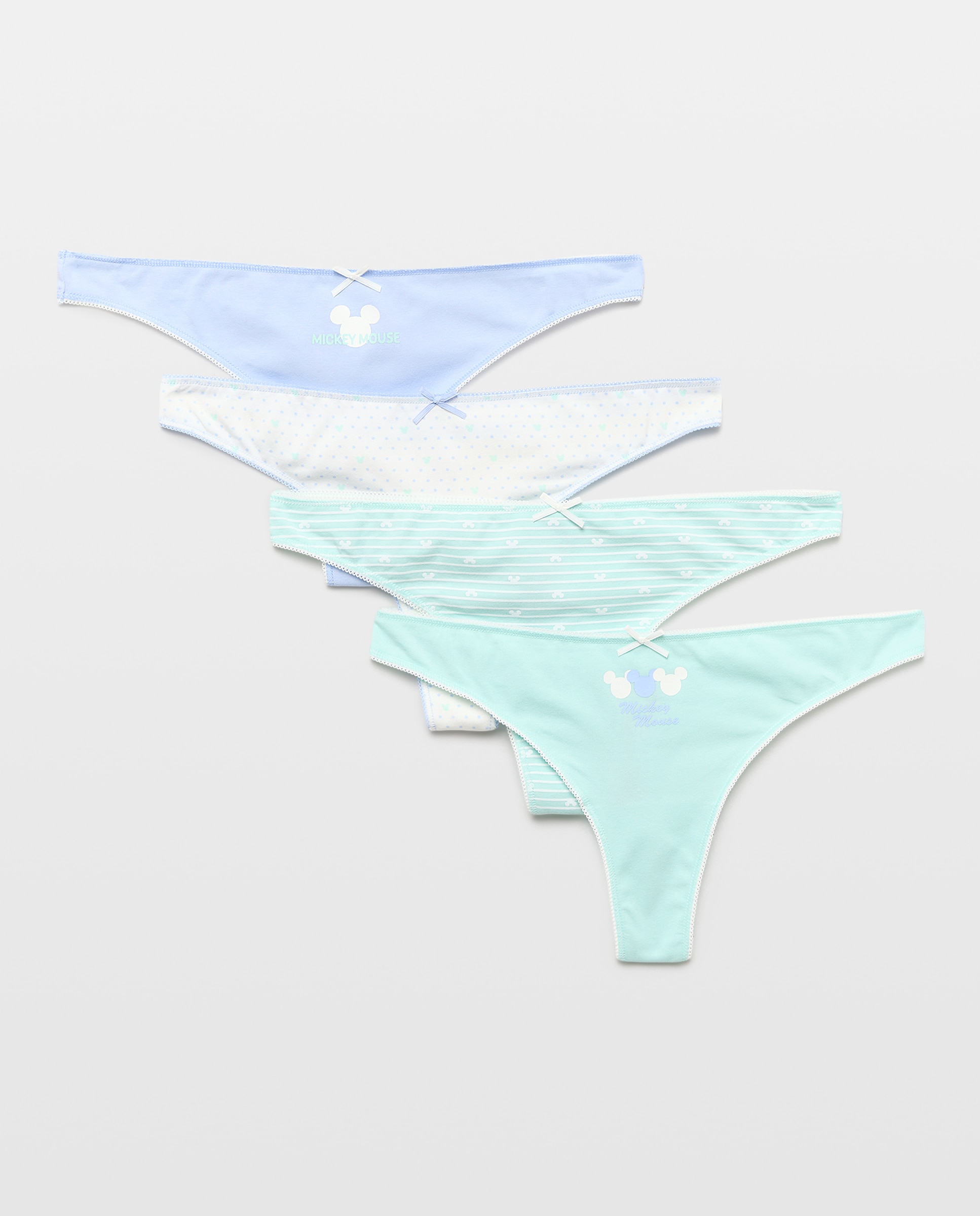 Pack de 4 Tangas Mickey 510 Verde Claro-3