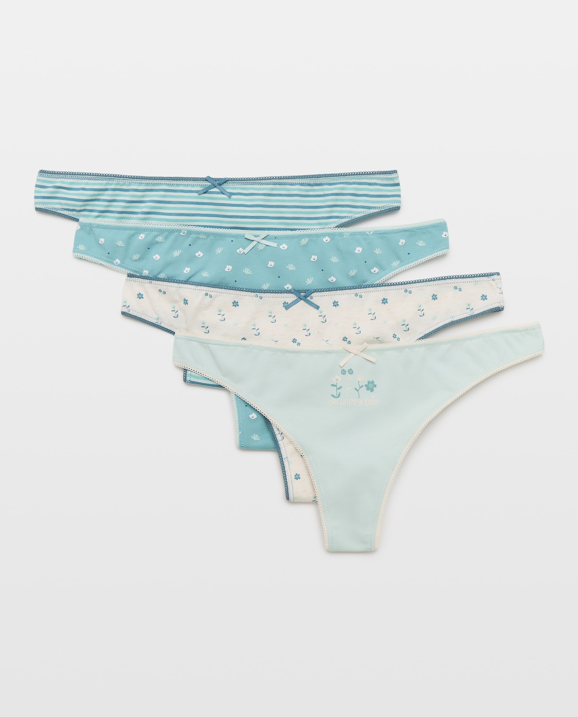 Pack de 4 Tangas Happy Day Verde-3