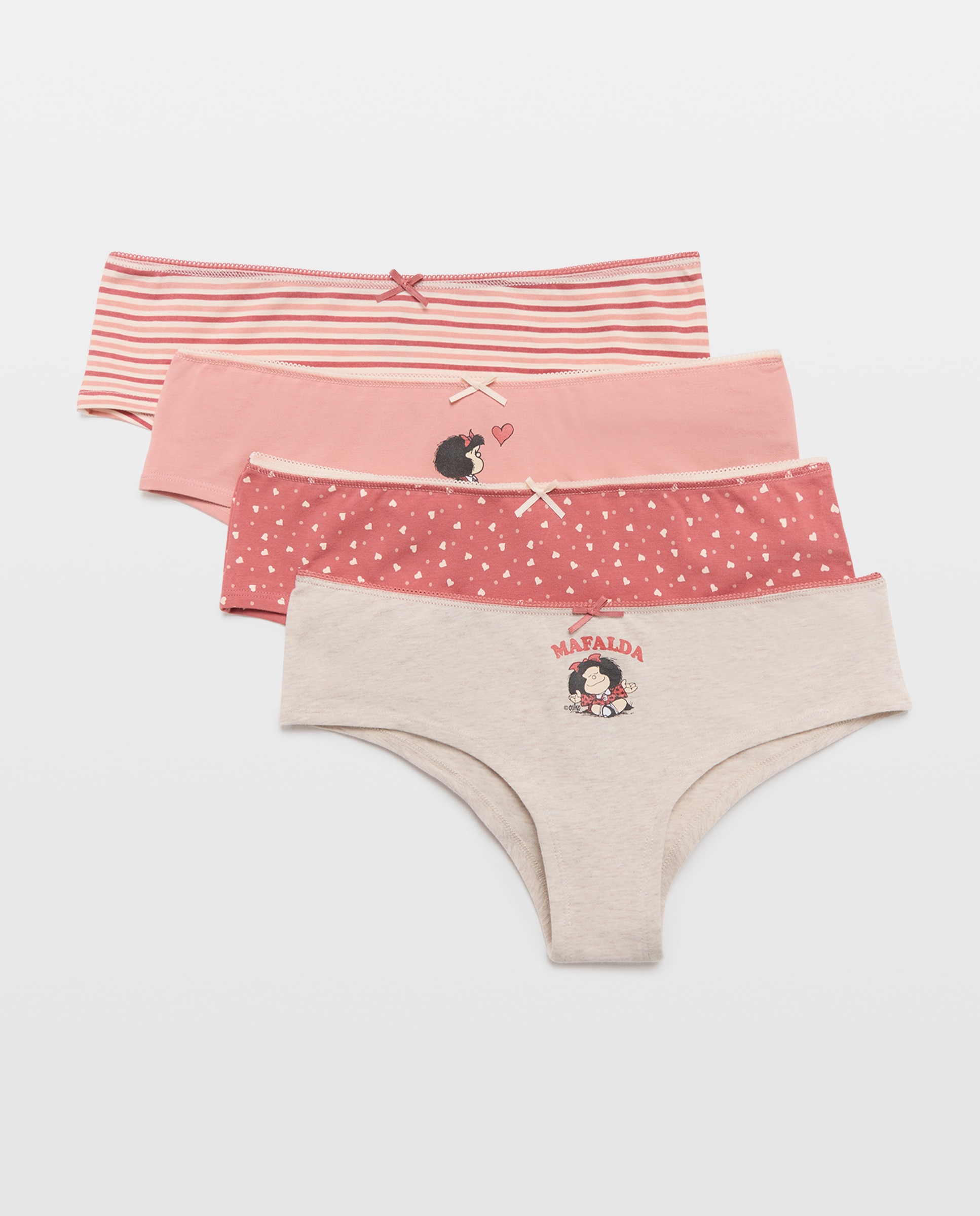 Pack de Quatro Cuecas Hipster Estampadas Bege-3