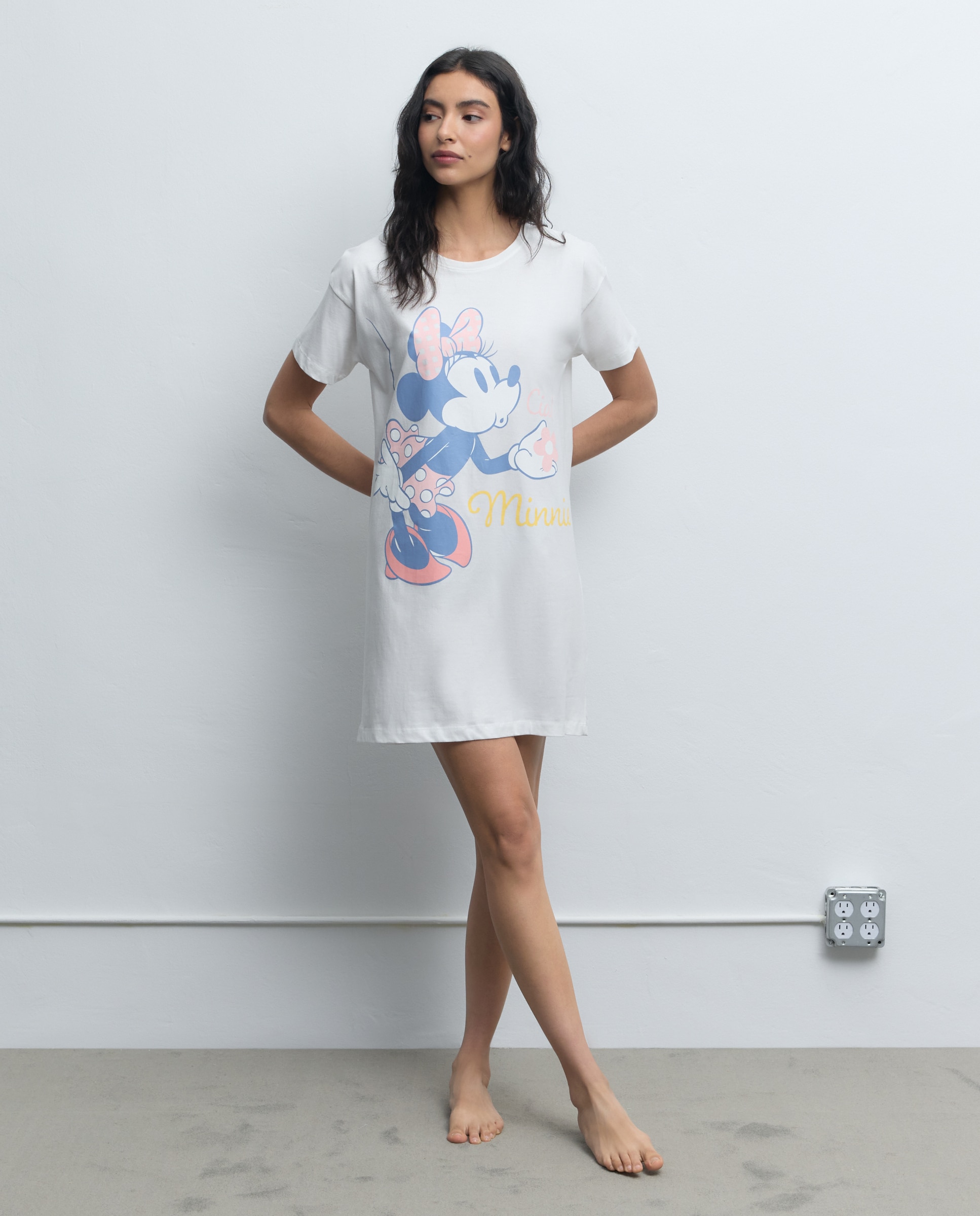 Camisa de Dormir Minnie Ciao Branco-marfim-1