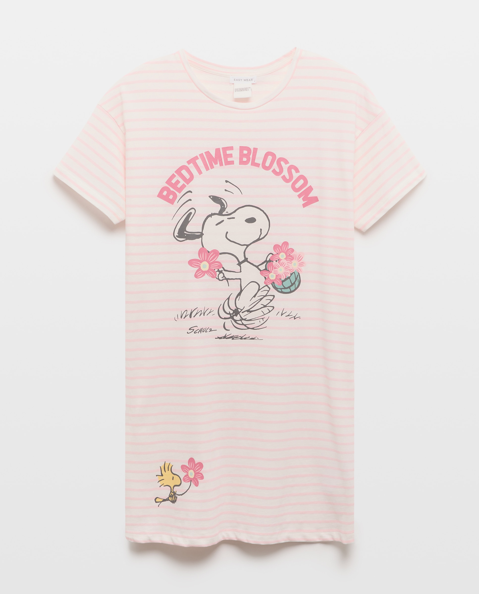 Camisa de Dormir Snoopy e Woodstock Branco-3