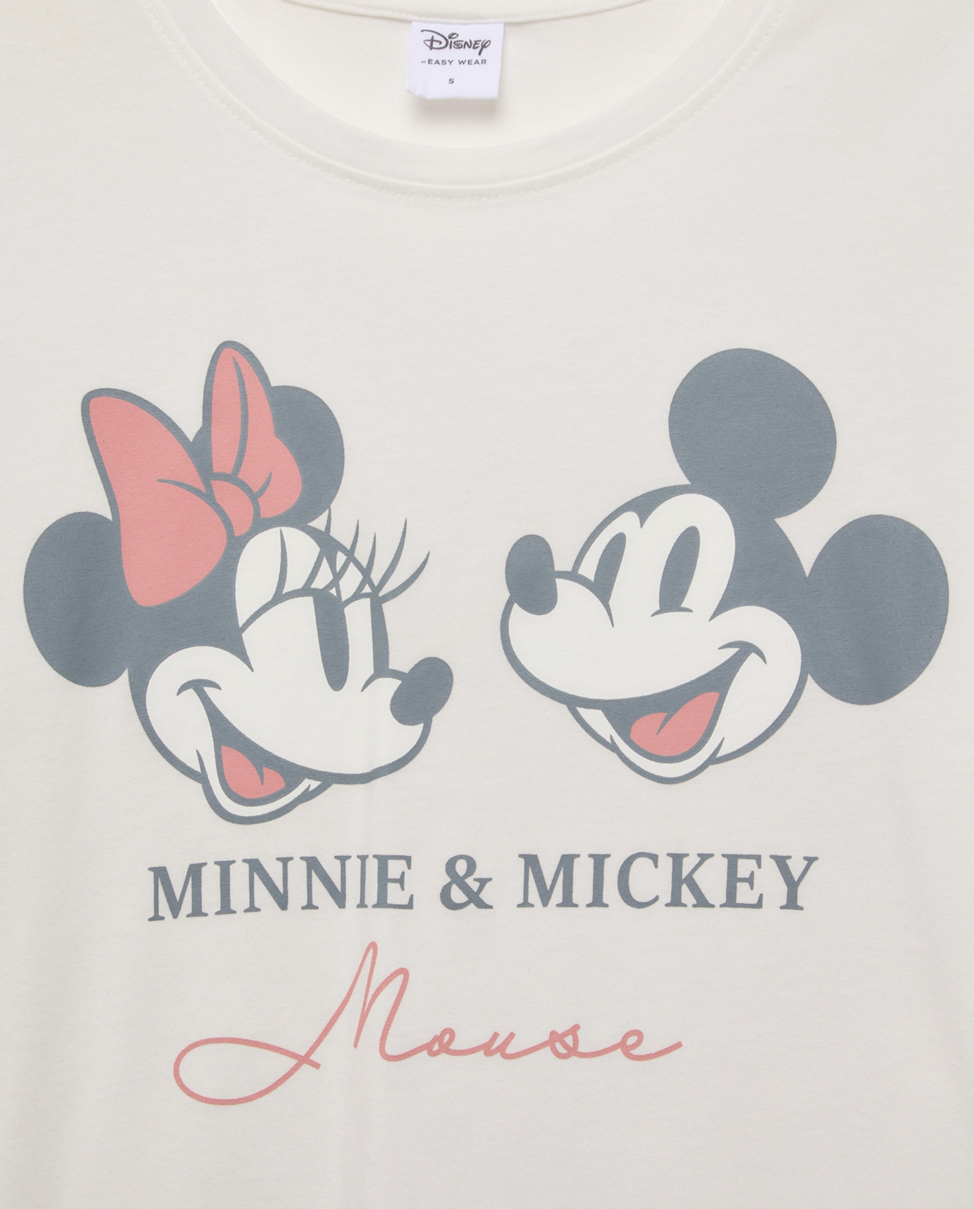 T-shirt Mickey e Minnie Branco-marfim-5