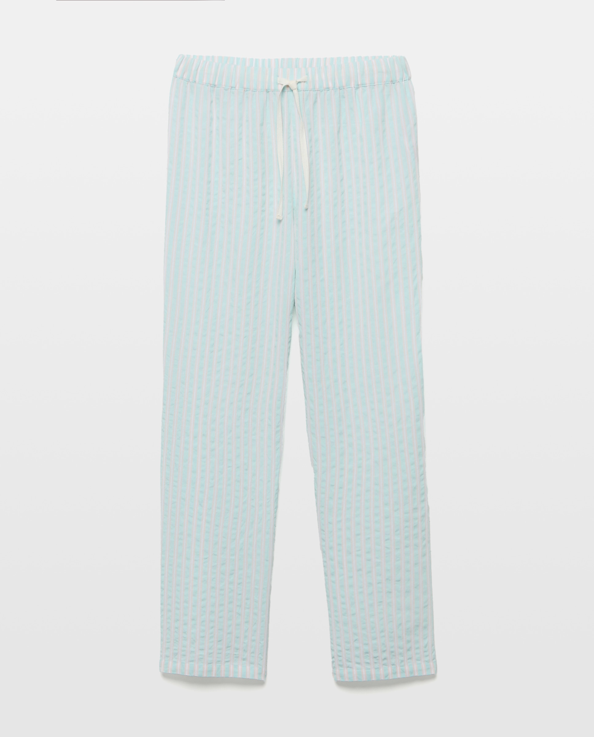 Calças de Pijama às Riscas 510 Verde Claro-4