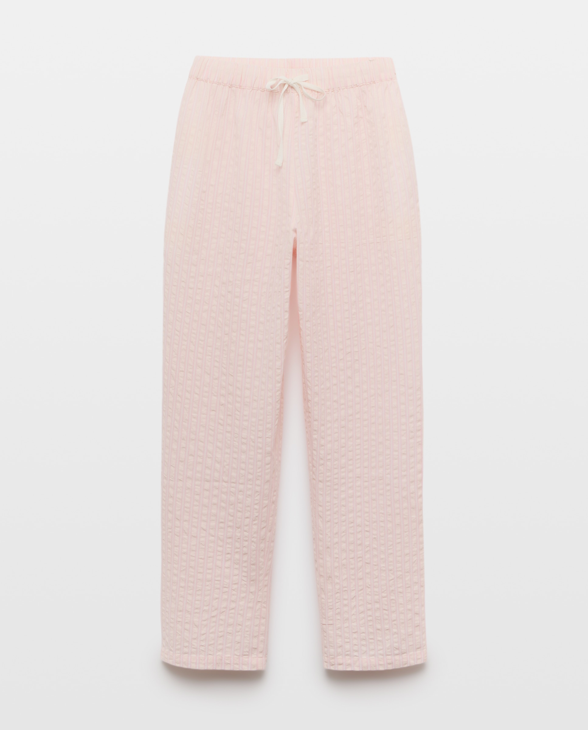 Calças de Pijama às Riscas Rosa-claro-4