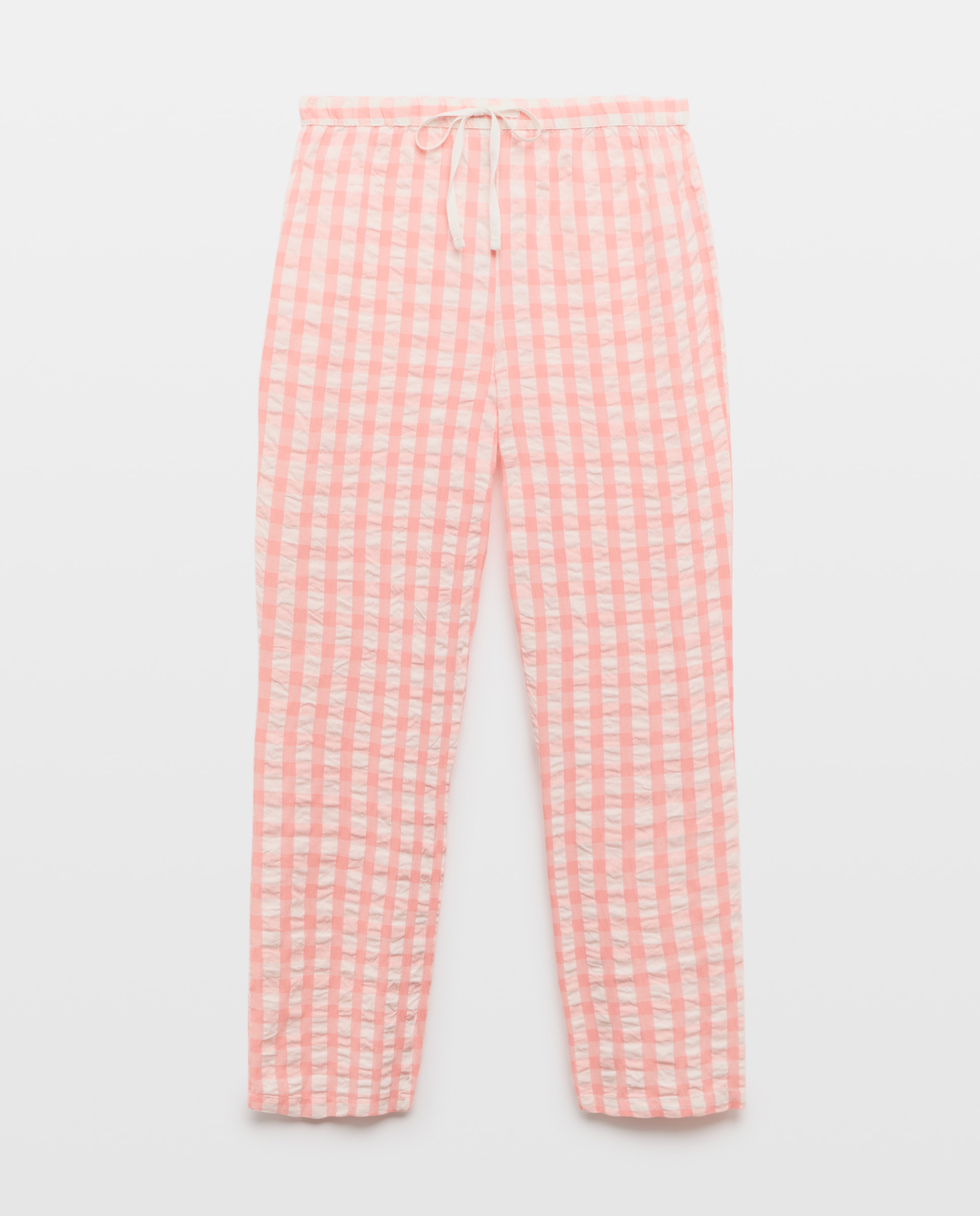 Calças de pijama aos quadrados 630 Coral-4