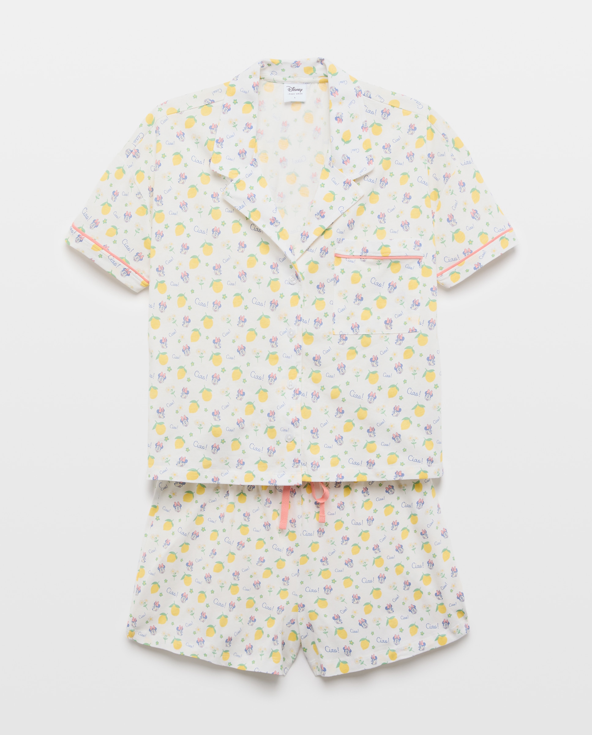 Pijama Minnie Limões e Laços Branco-marfim-3