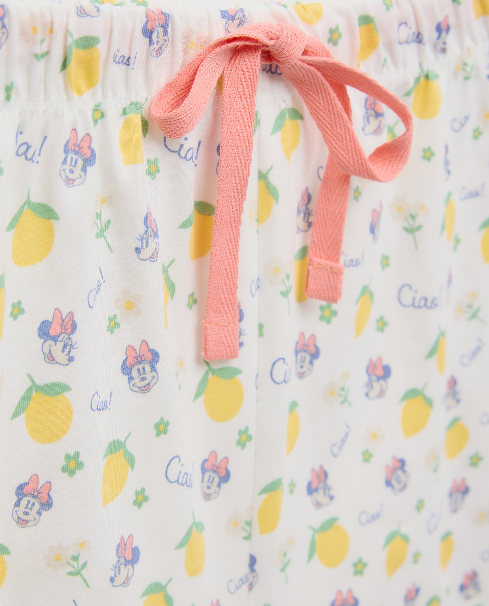 Pijama Minnie Limões e Laços Branco-marfim-4