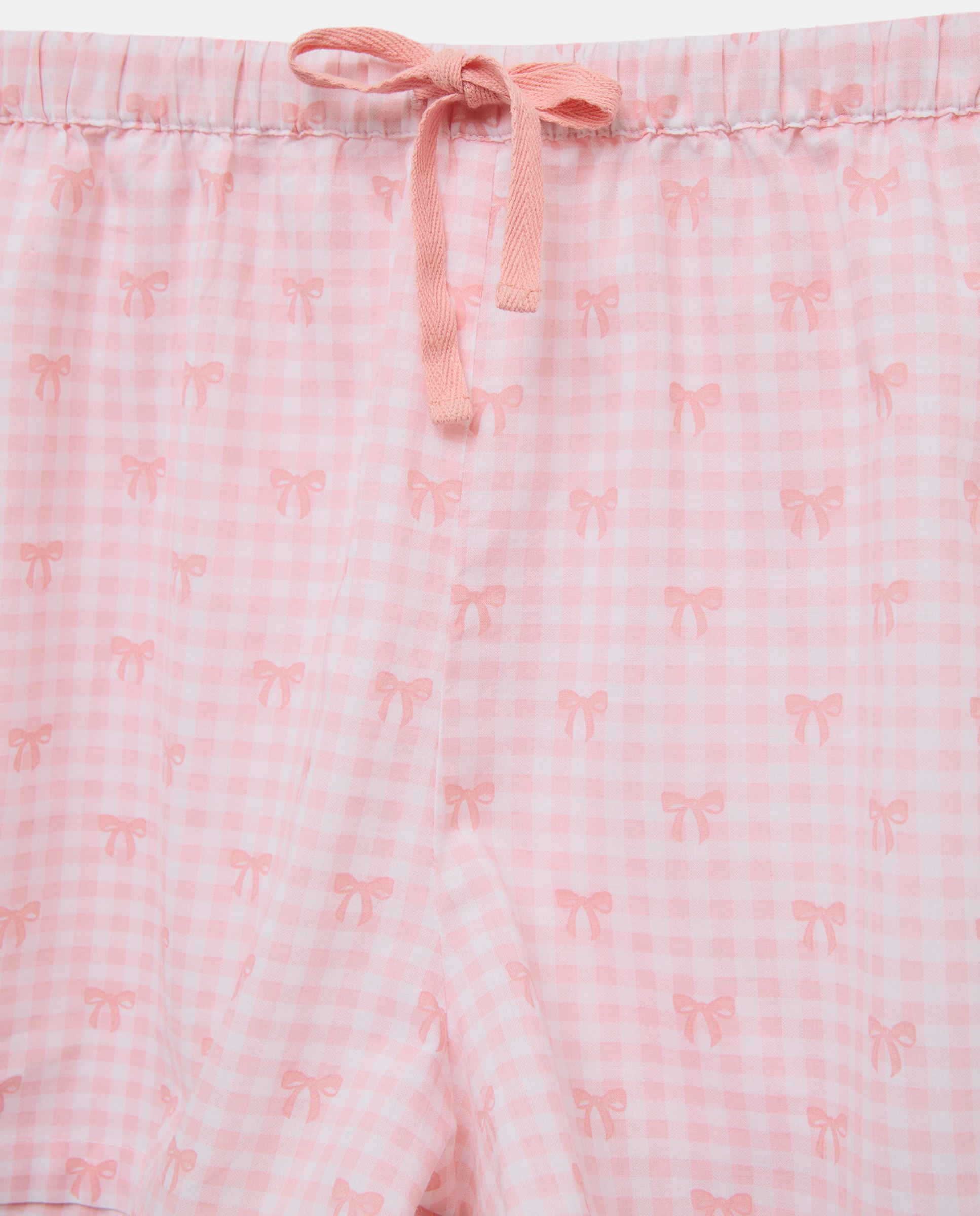 Pijama aos Quadrados com Laços 630 Coral-4