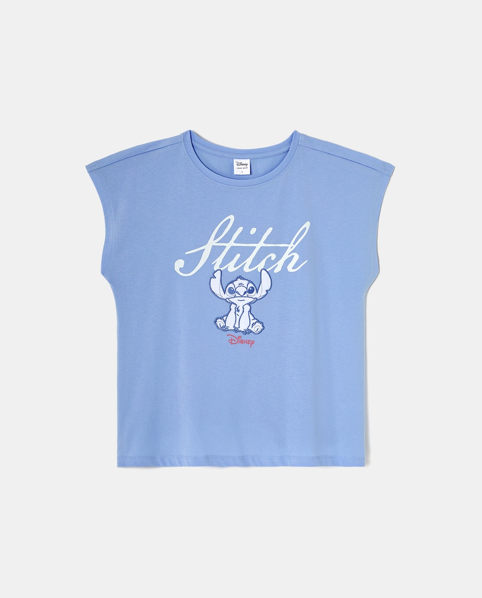 Camisola de Pijama com Estampado Stitch 410 Azul Claro-3