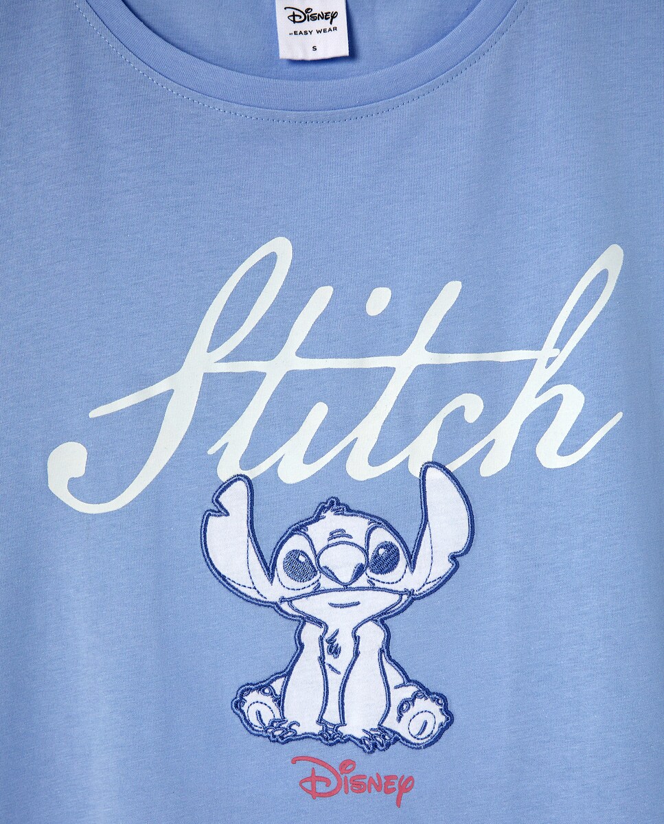 Camisola de Pijama com Estampado Stitch 410 Azul Claro-4