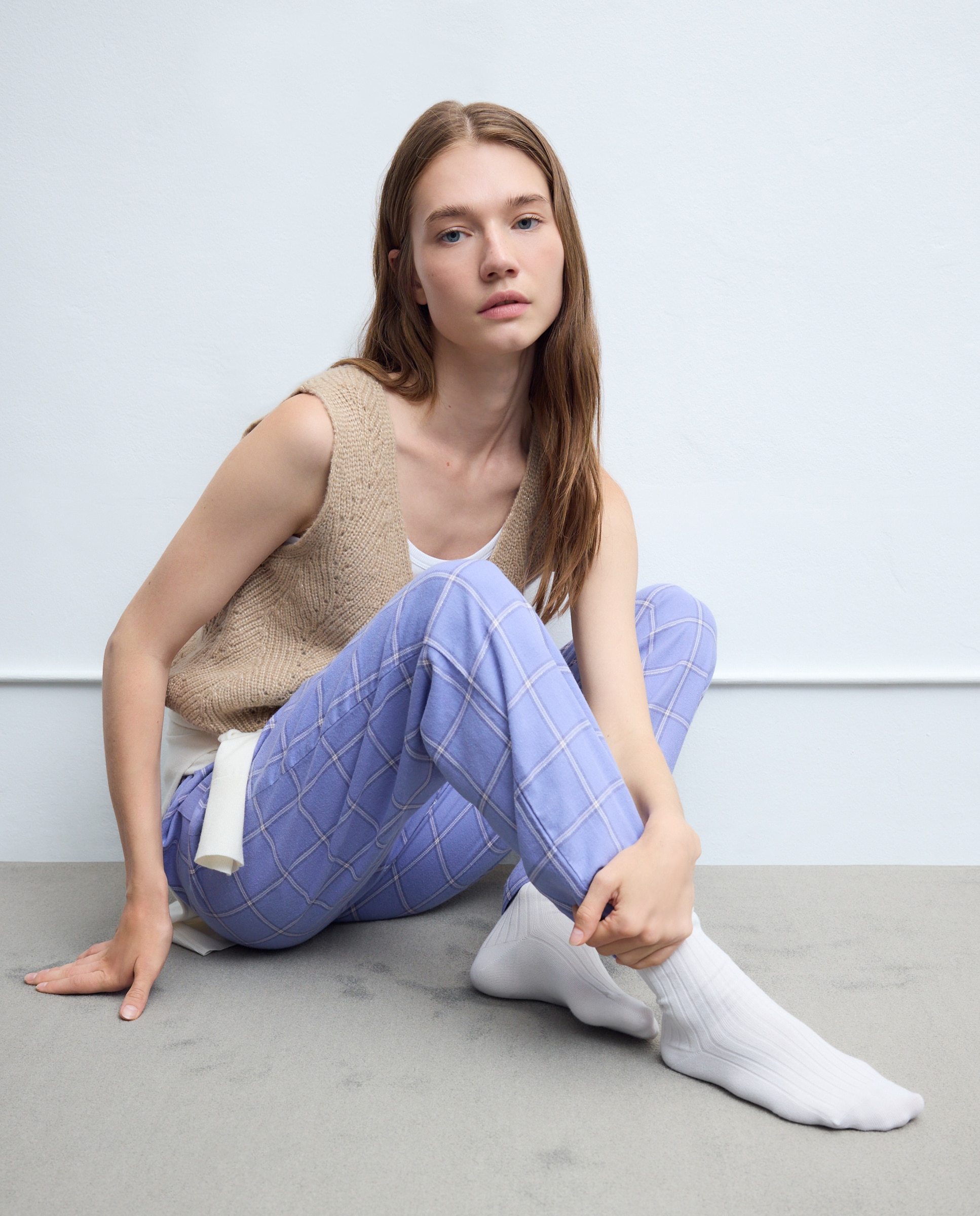 Calças de Pijama com Estampado 410 Azul Claro-1