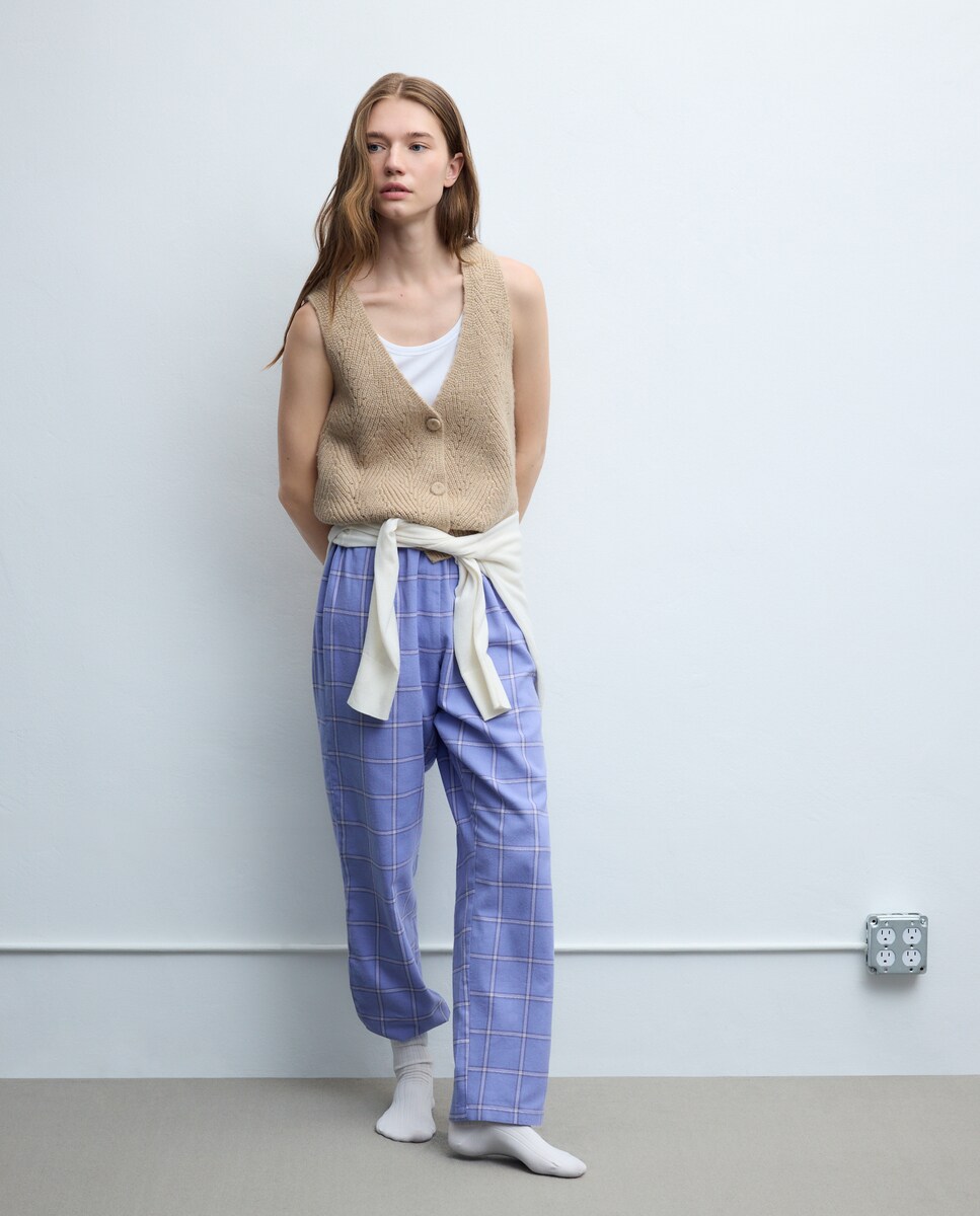 Calças de Pijama com Estampado 410 Azul Claro-2