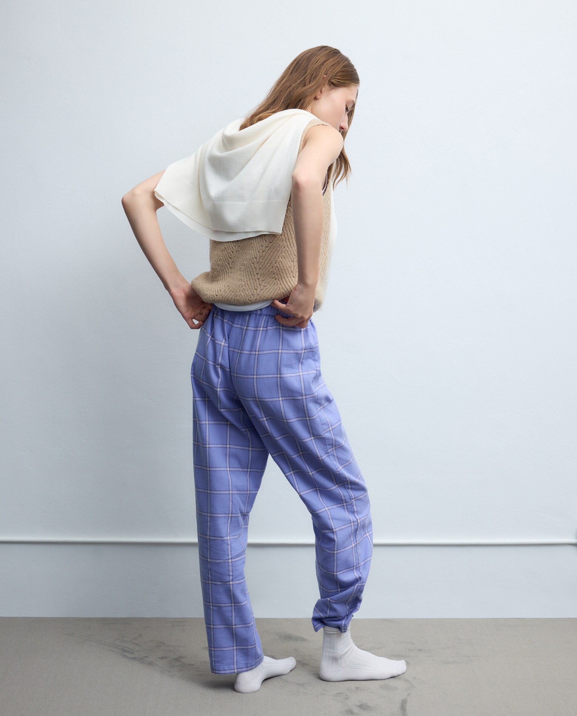 Calças de Pijama com Estampado 410 Azul Claro-3