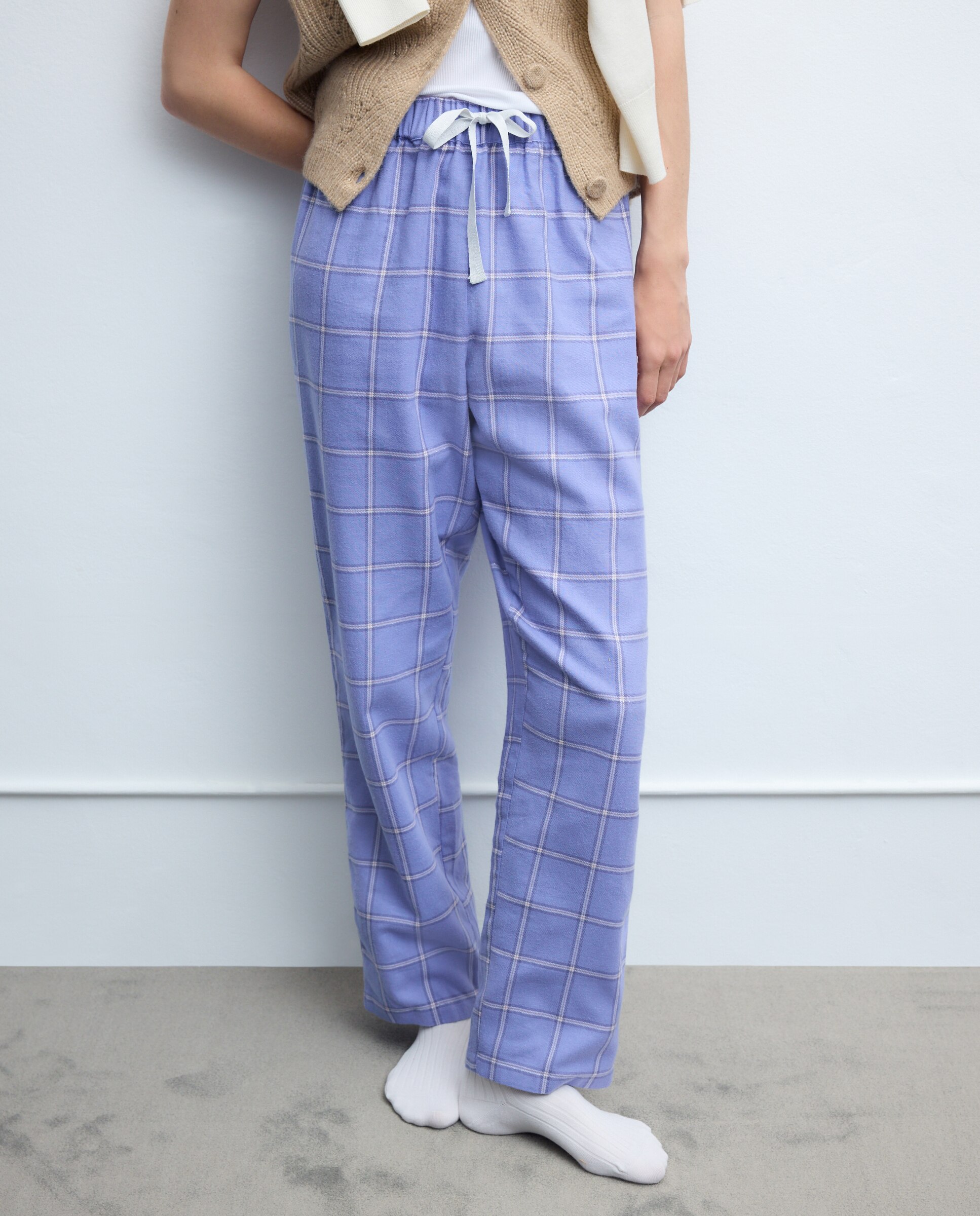 Calças de Pijama com Estampado 410 Azul Claro-4