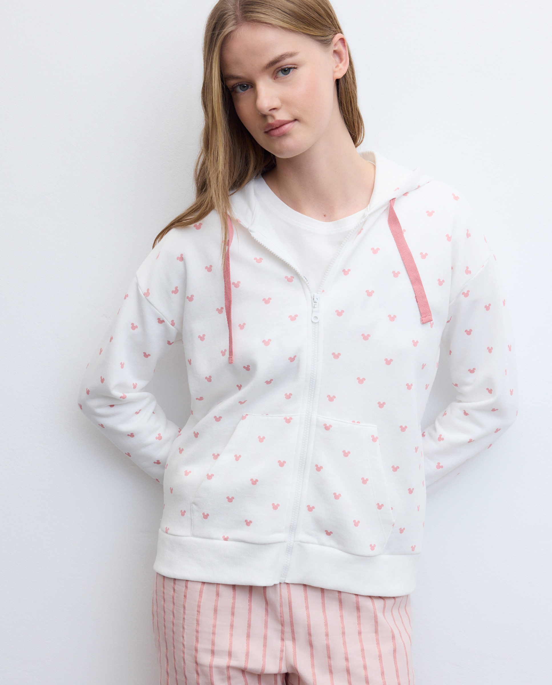 Imagen 0 de Sudadera de mujer Mickey cabecitas Blanco roto
