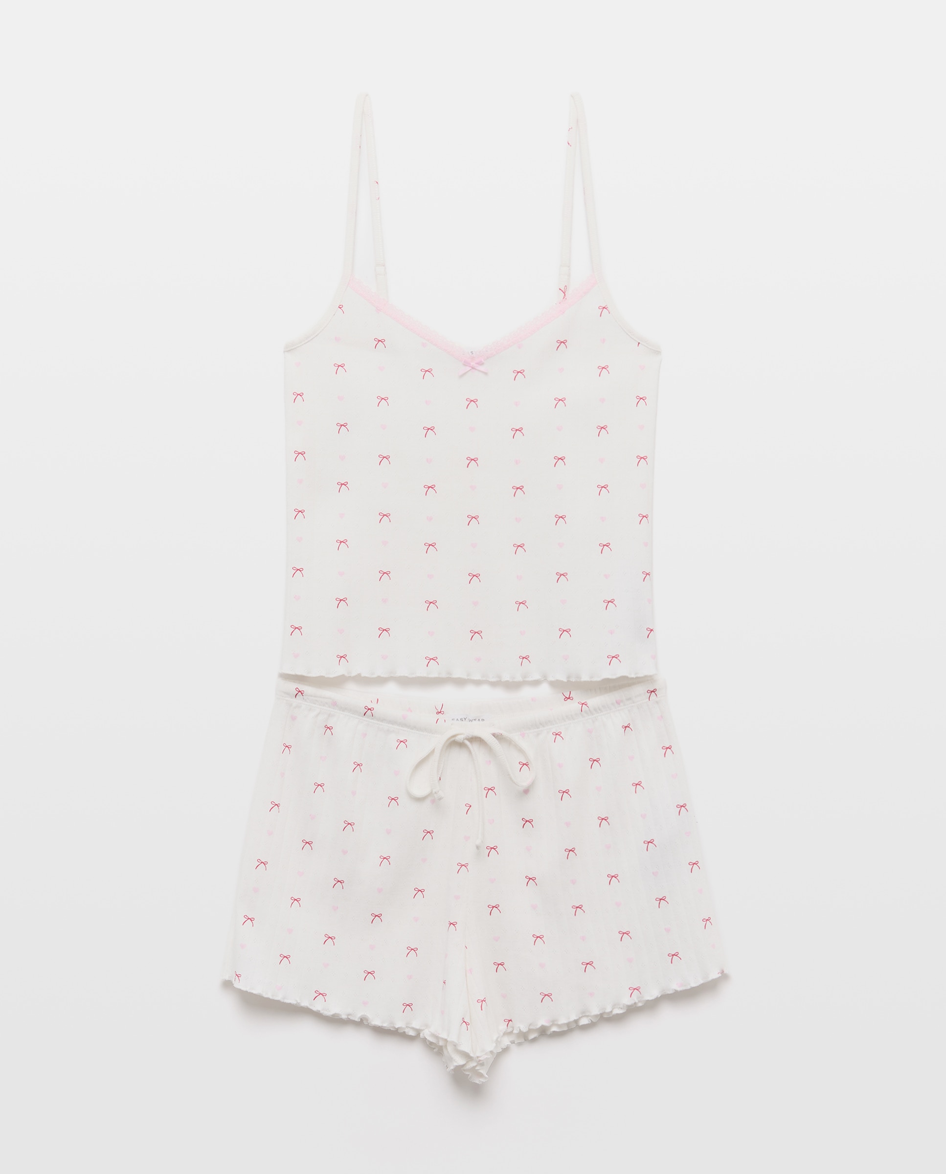 Imagen 0 de Pijama lazos y corazones 120 Crudo