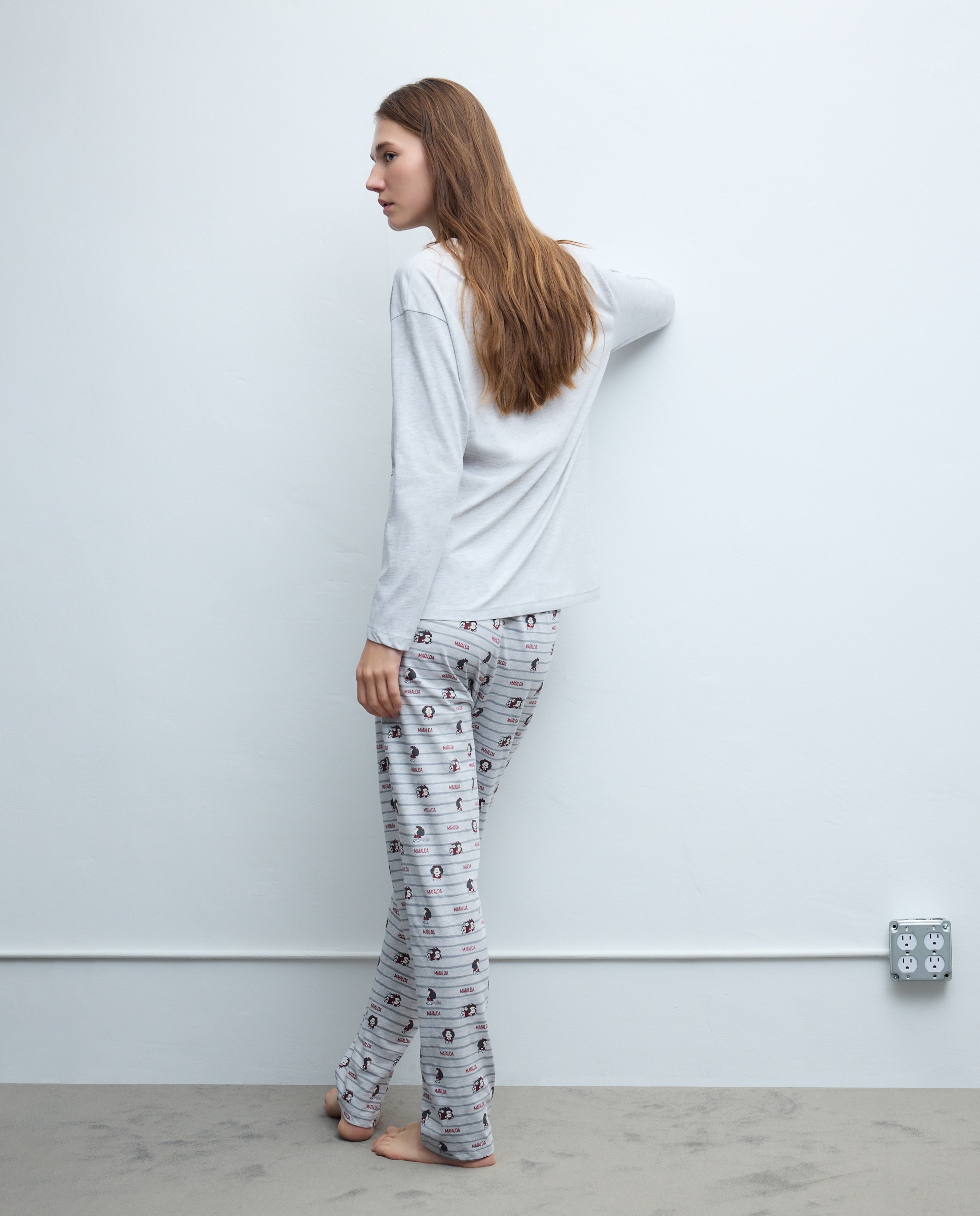 Pijama Completo Mafalda Cinzento-claro-2