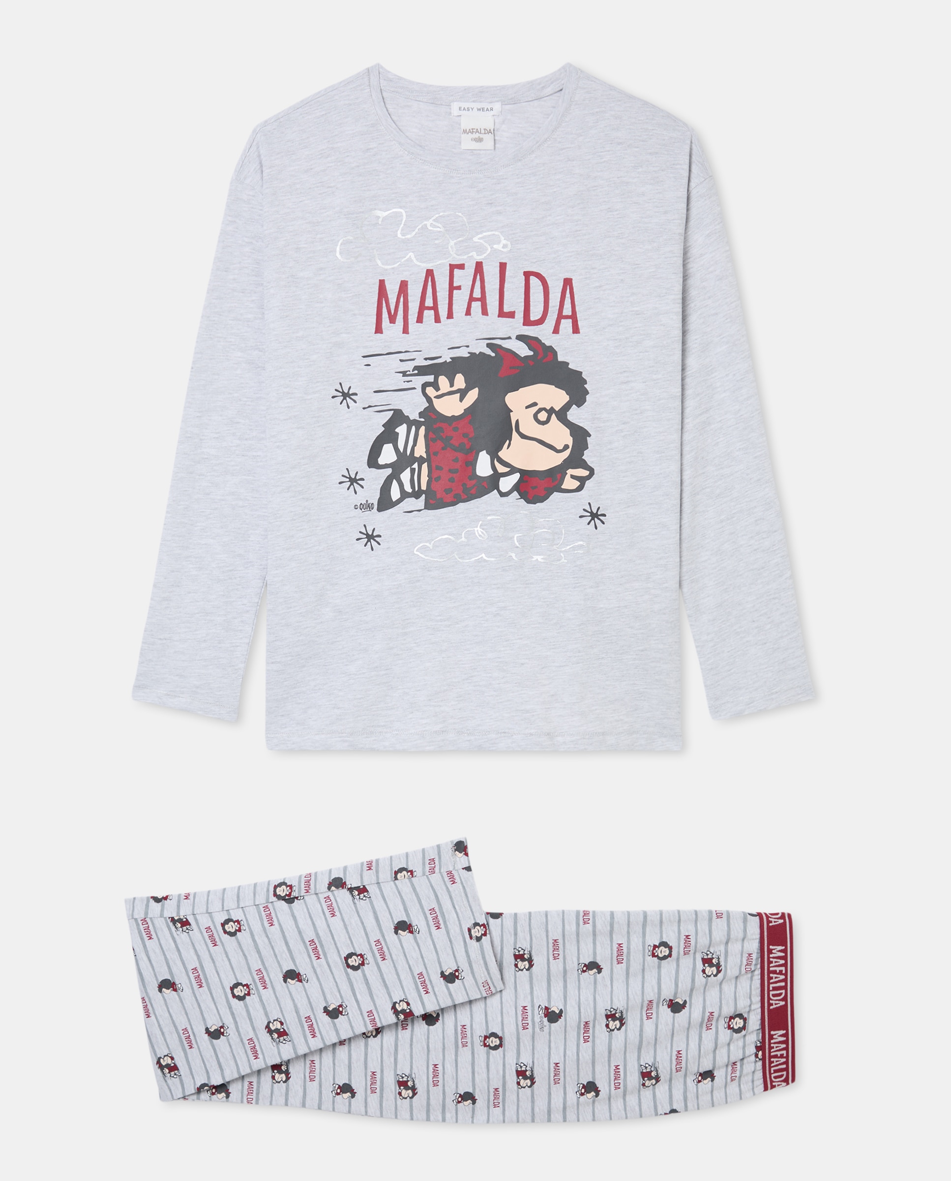 Pijama Completo Mafalda Cinzento-claro-3