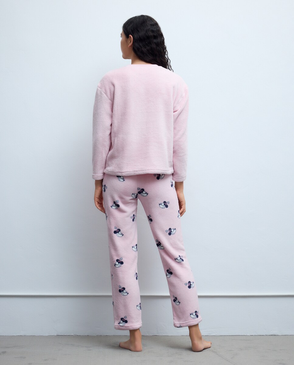 Pijama completo estampado de mulher 220 Rosa Pálido-3