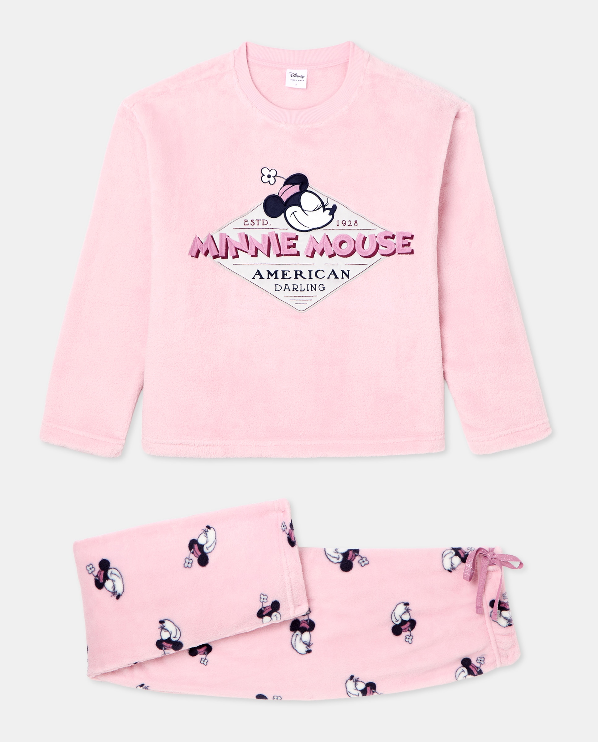 Pijama completo estampado de mulher 220 Rosa Pálido-4