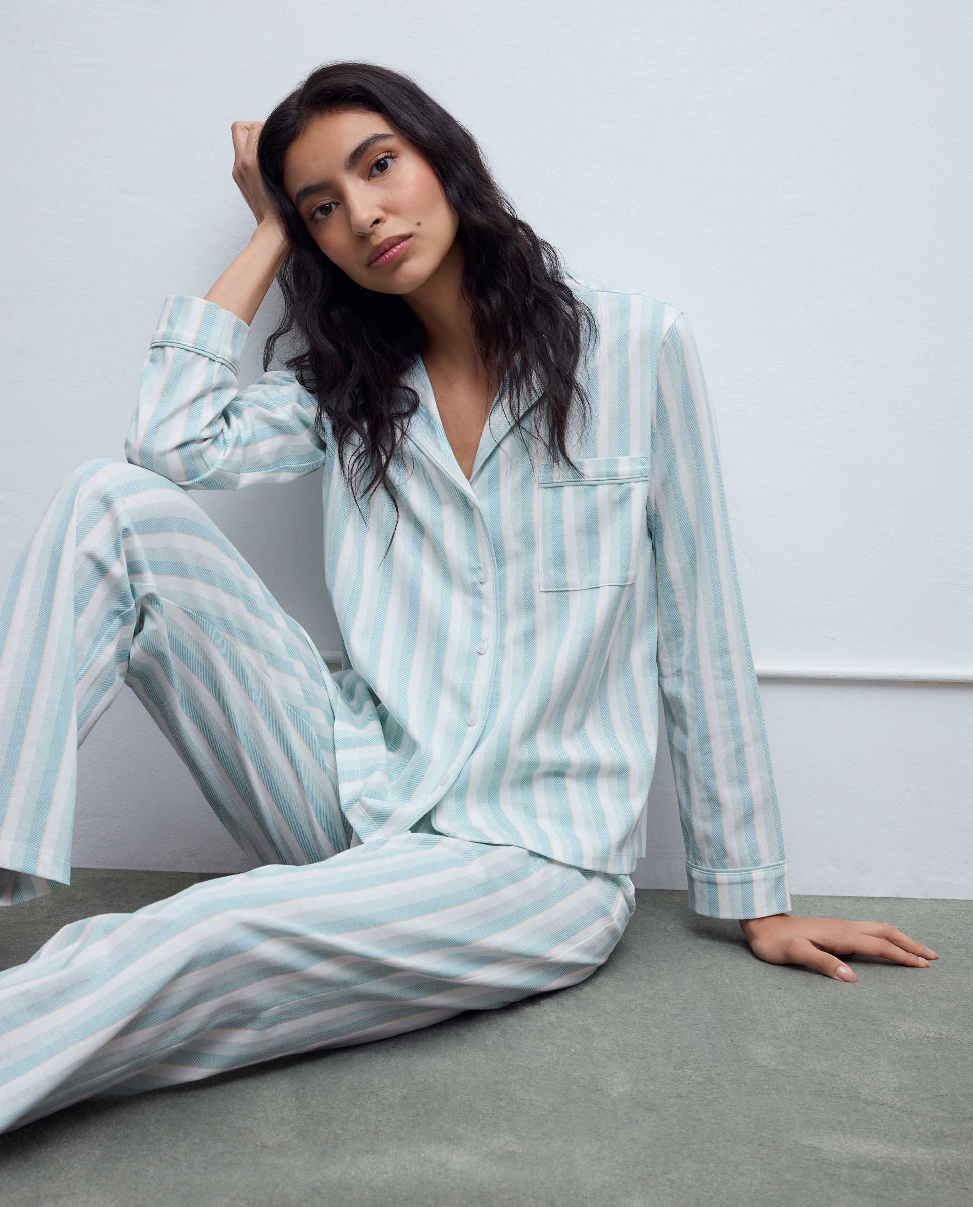 Imagen 0 de Pijama Completo Rayas Verde